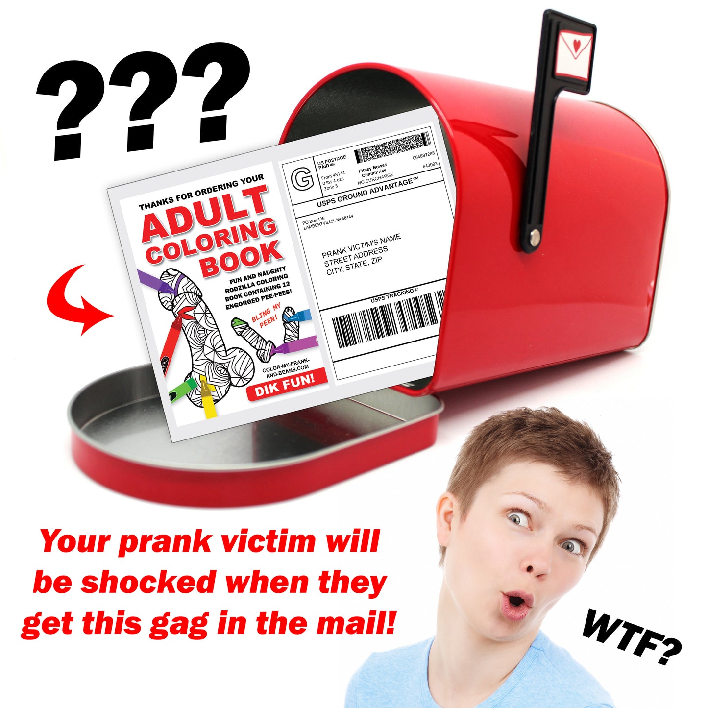 Adult Penis Coloring Book Prank Mail