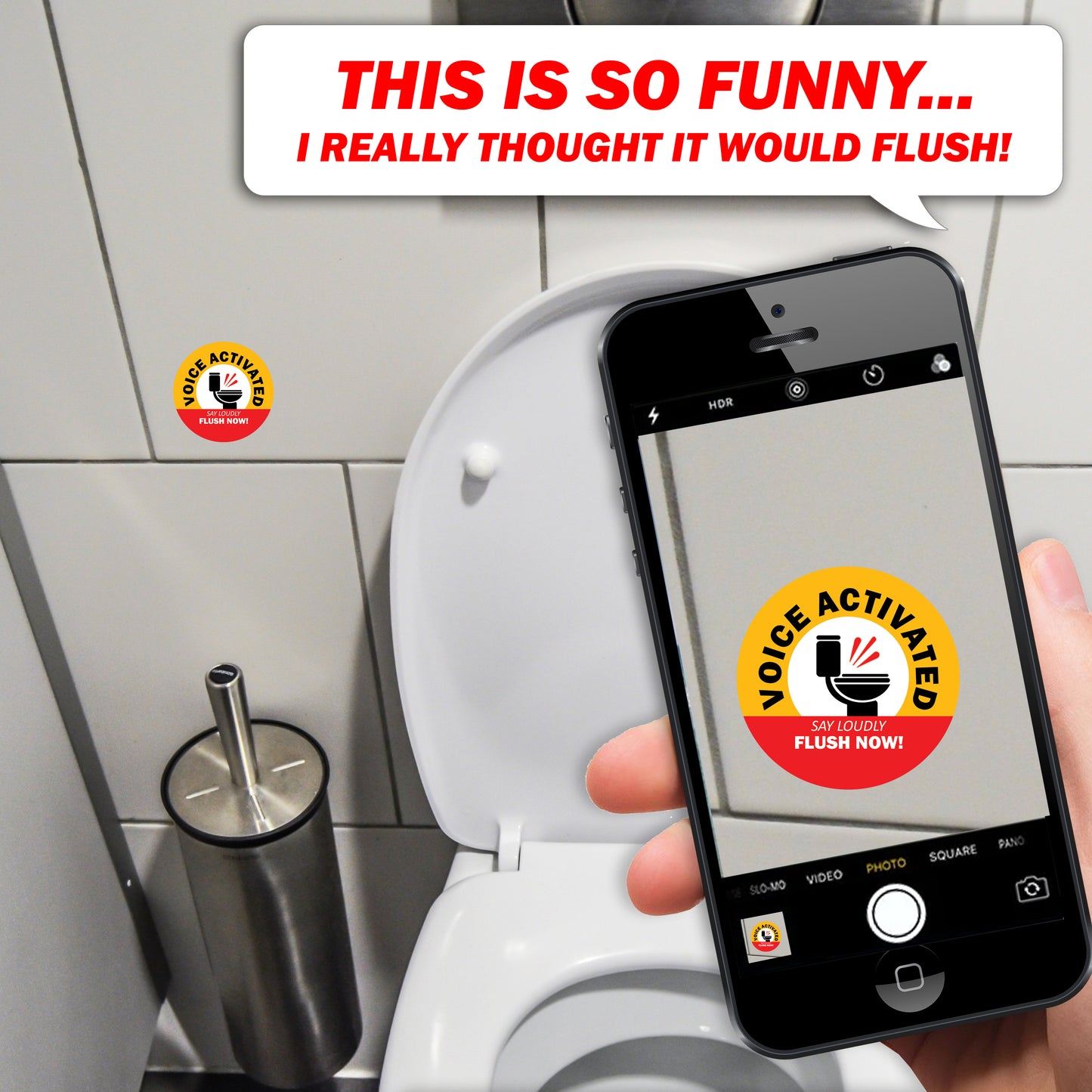 Prank Voice Activated, Motion, Clap, Bathroom Stickers - 30 QTY