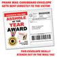Asshole of the Year Certificate Award Prank Mail
