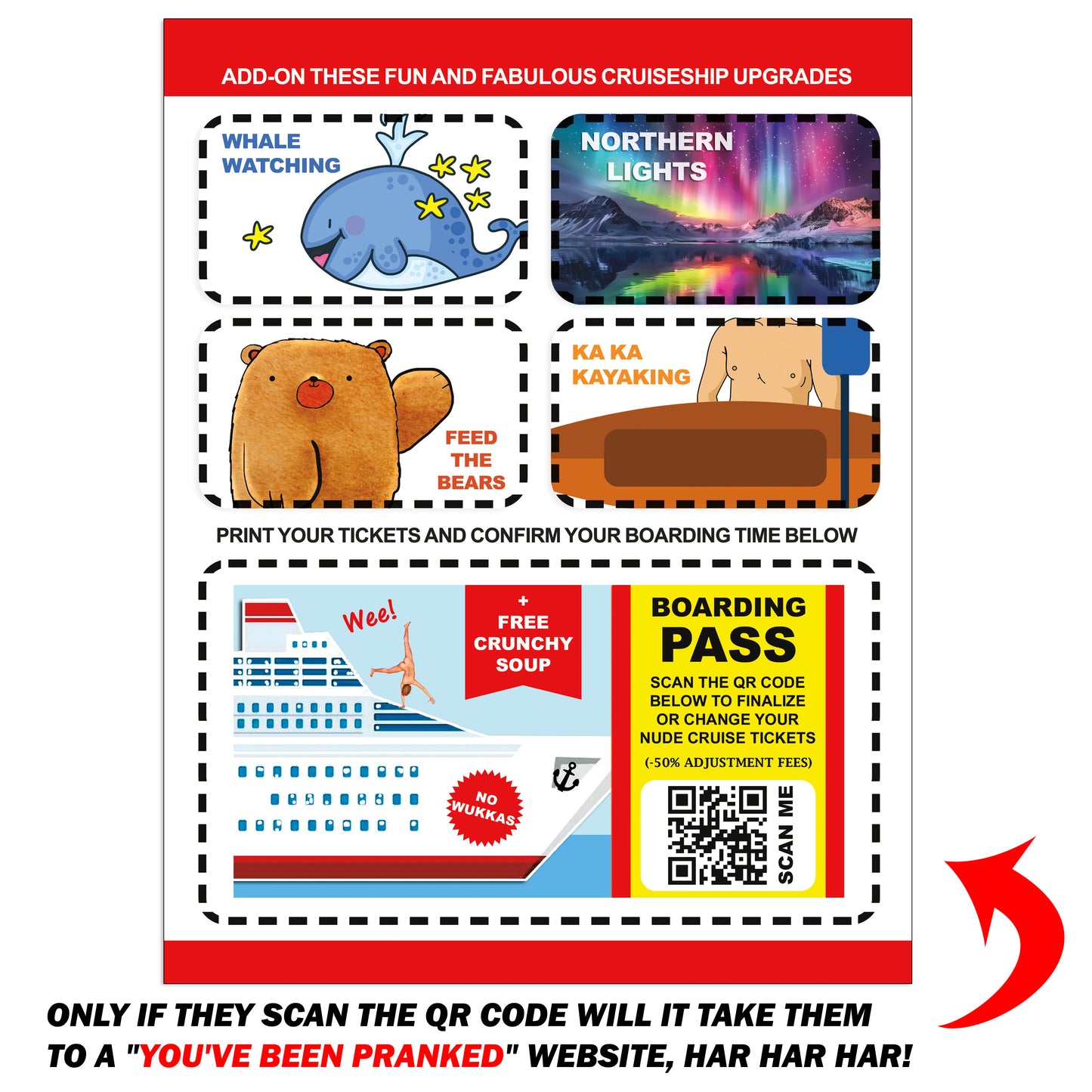 Nude Alaskan Cruise Fake Document Prank Mail Packet
