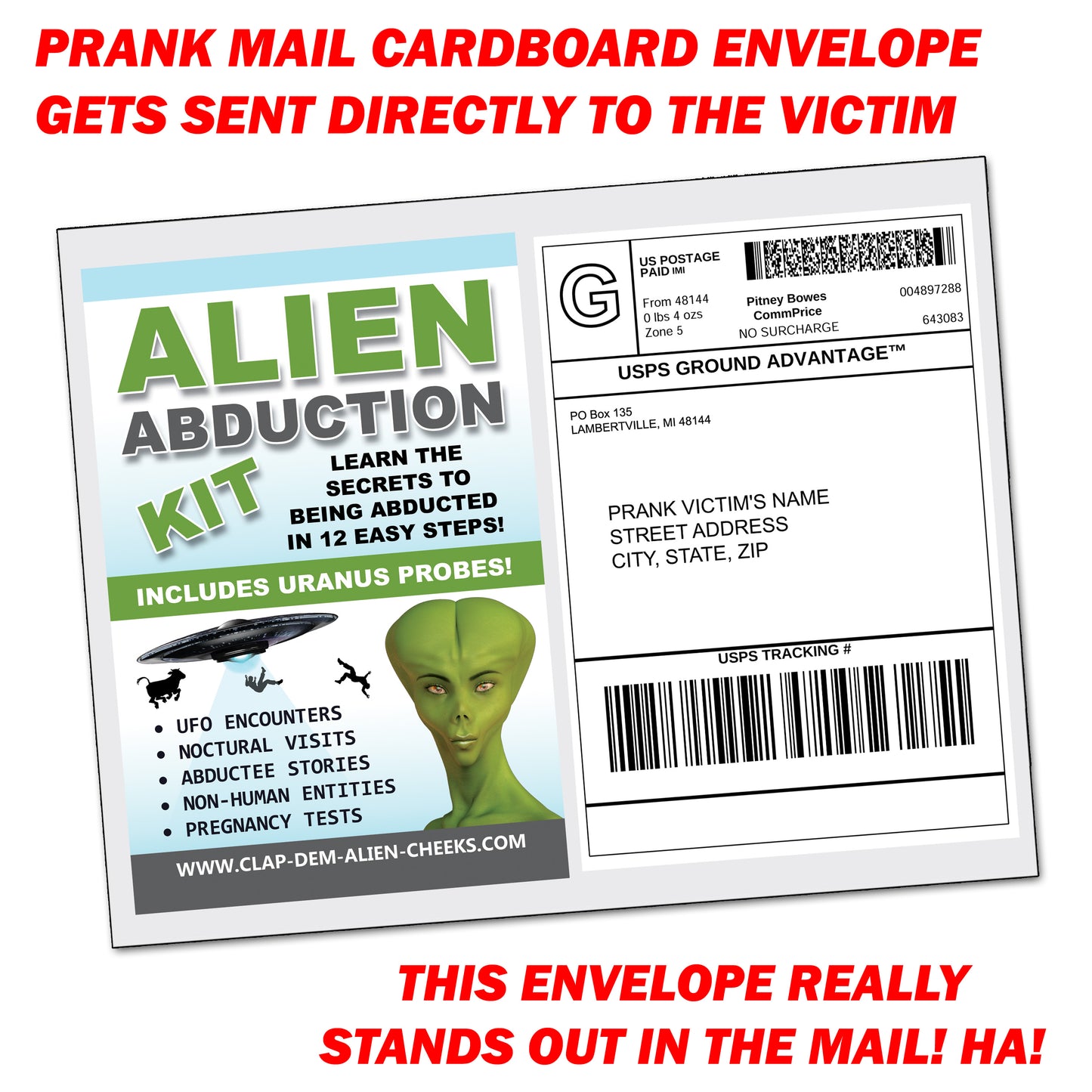 Alien Abduction Fake Document Prank Mail
