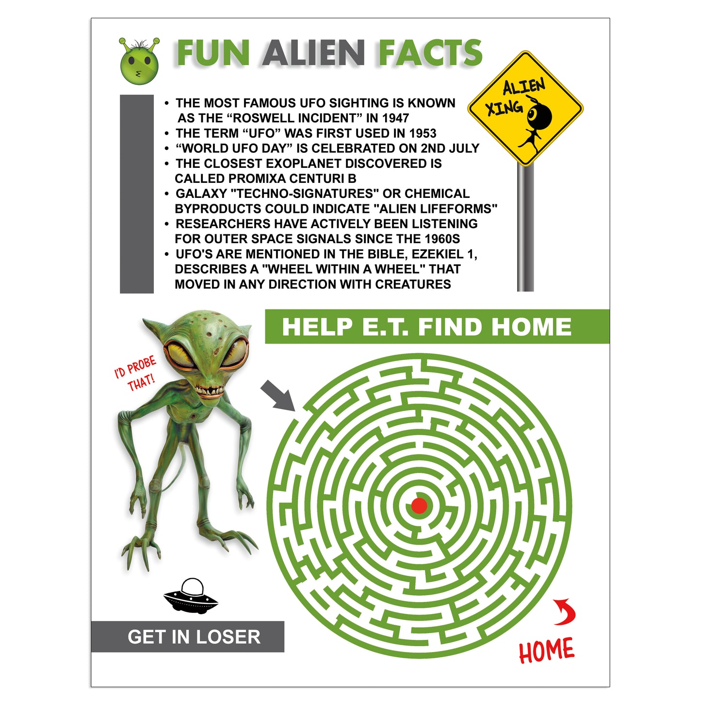 Alien Abduction Fake Document Prank Mail