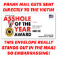 Asshole of the Year Certificate Award Prank Mail Letter