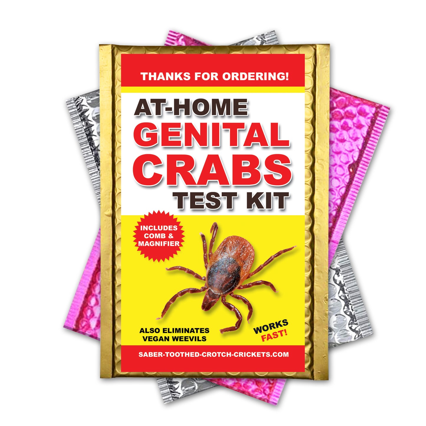 At Home Genital Crabs Test Kit Prank Mail Gag