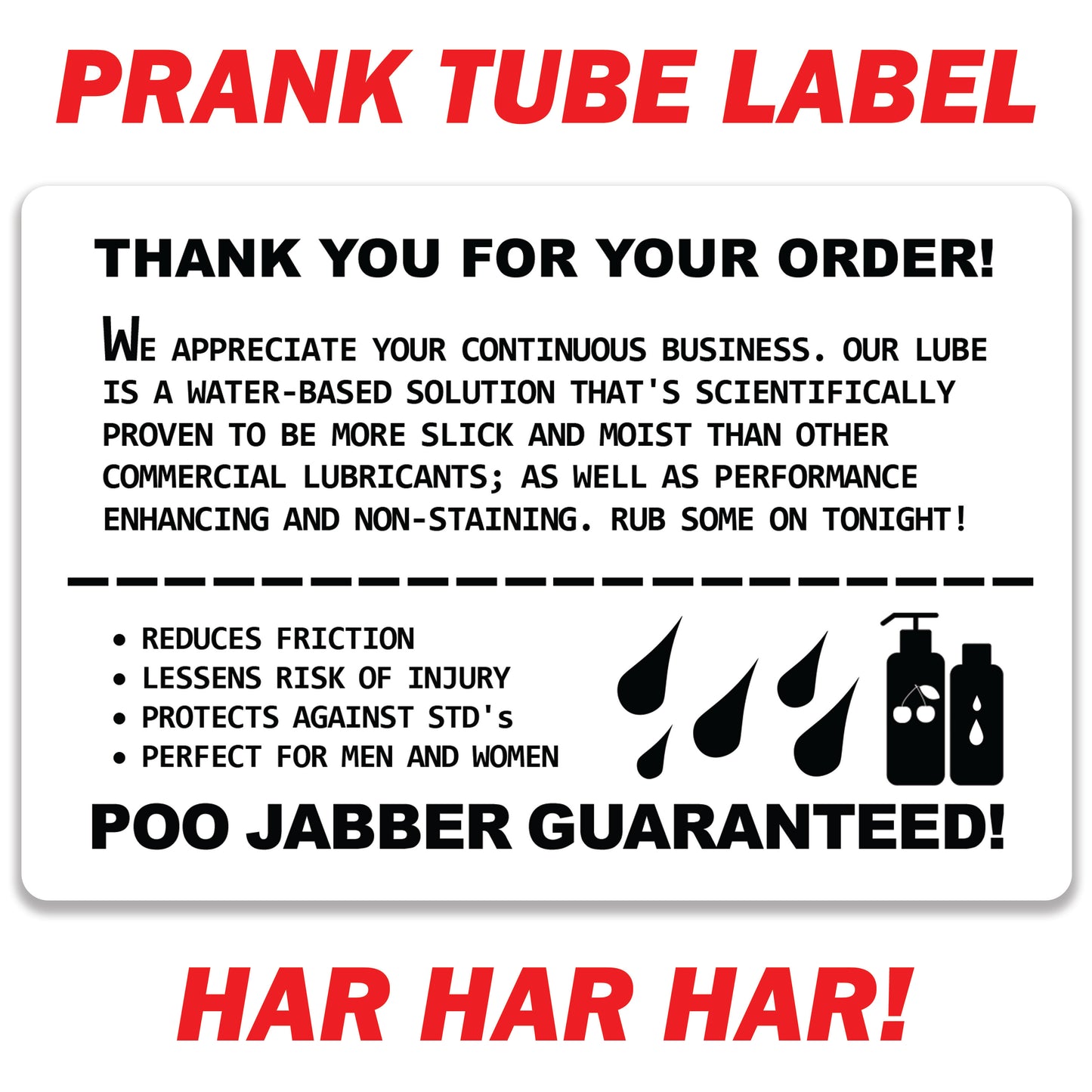 Prank Labels for Tubes