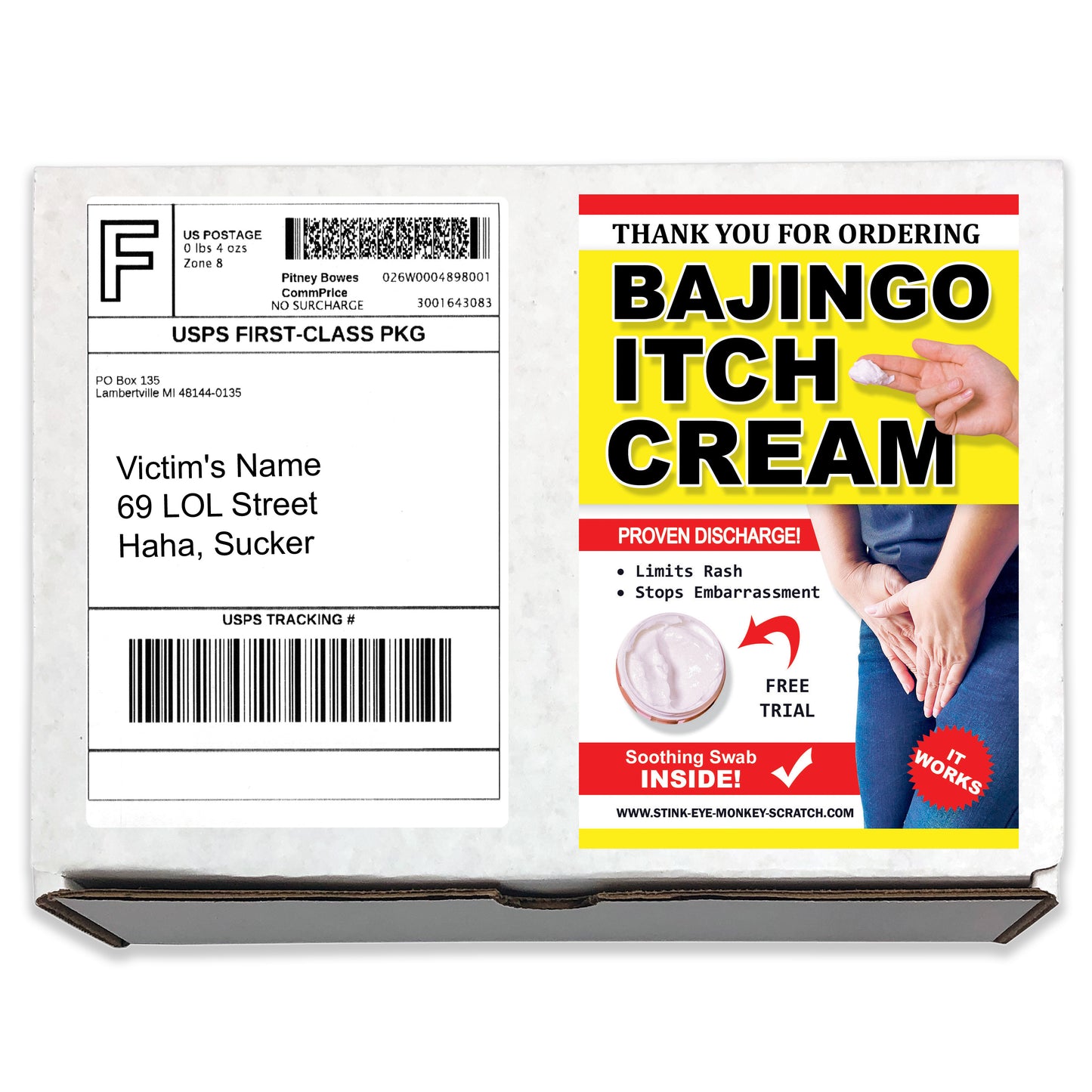 Bajingo Itch Cream Prank Mail