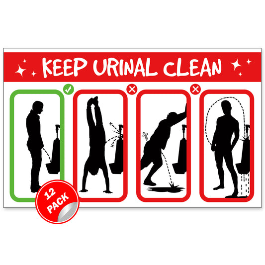 Funny Men's Bathroom Urinal Prank Stickers 12 QTY