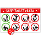 Funny Men's Bathroom Toilet Prank Stickers 12 QTY