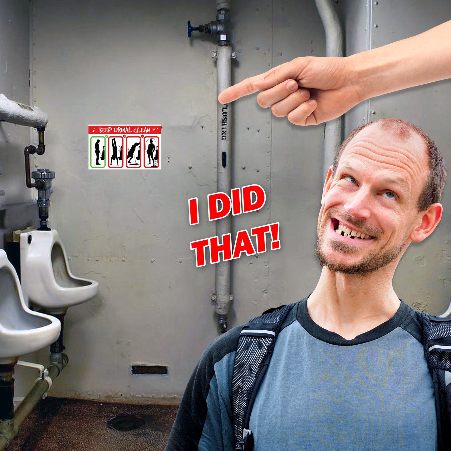 Funny Men's Bathroom Urinal Prank Stickers 12 QTY