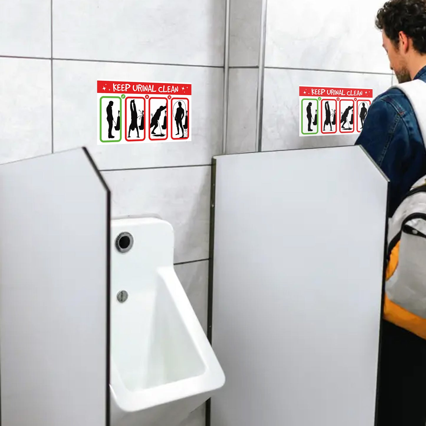 Funny Men's Bathroom Urinal Prank Stickers 12 QTY