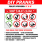 Funny Men's Bathroom Toilet Prank Stickers 12 QTY
