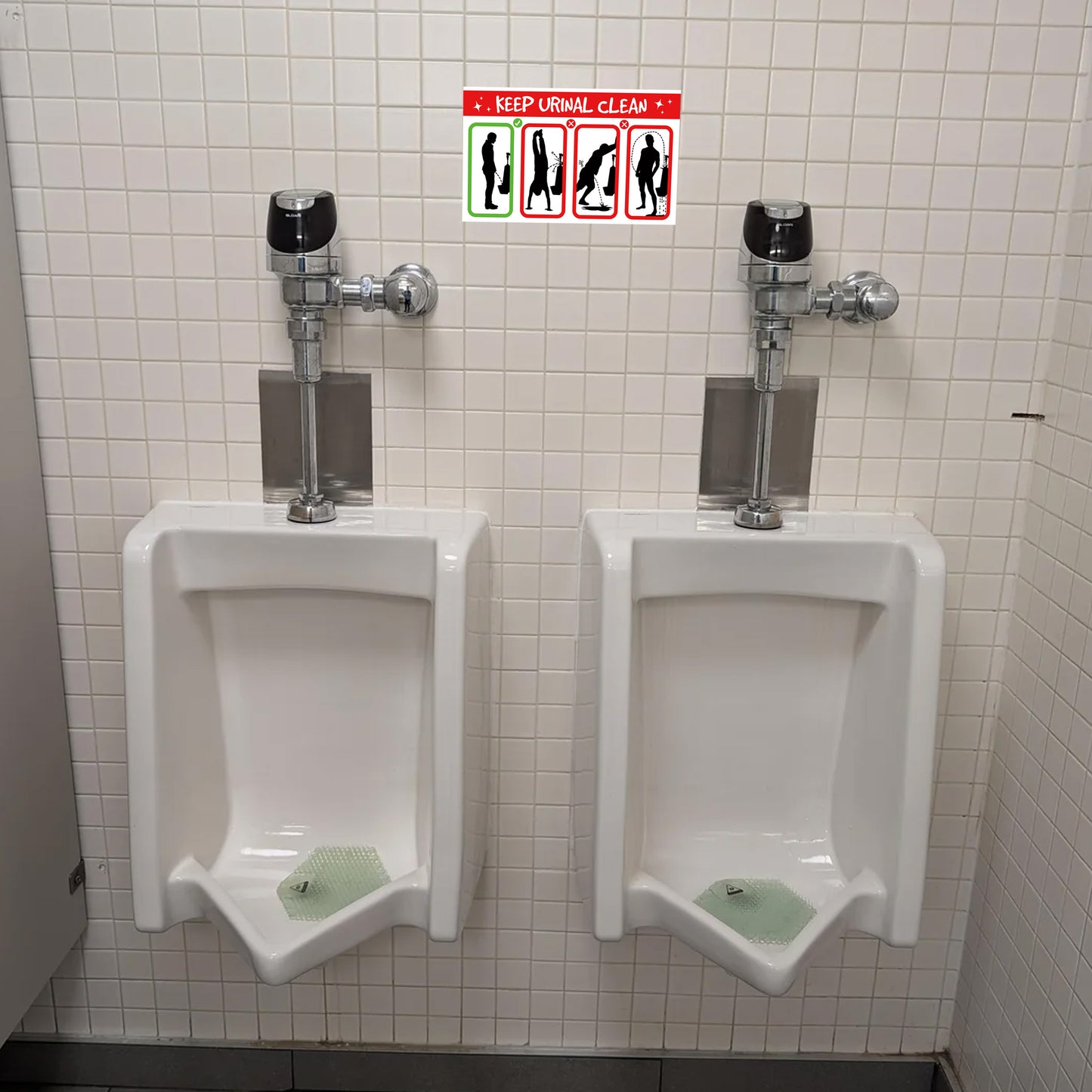 Funny Men's Bathroom Urinal Prank Stickers 12 QTY