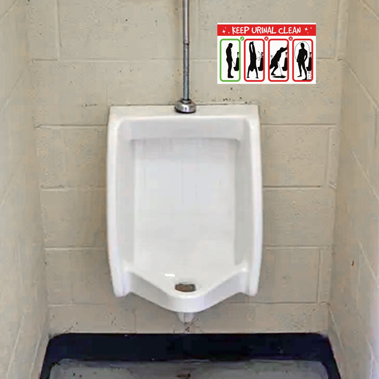 Funny Men's Bathroom Urinal Prank Stickers 12 QTY