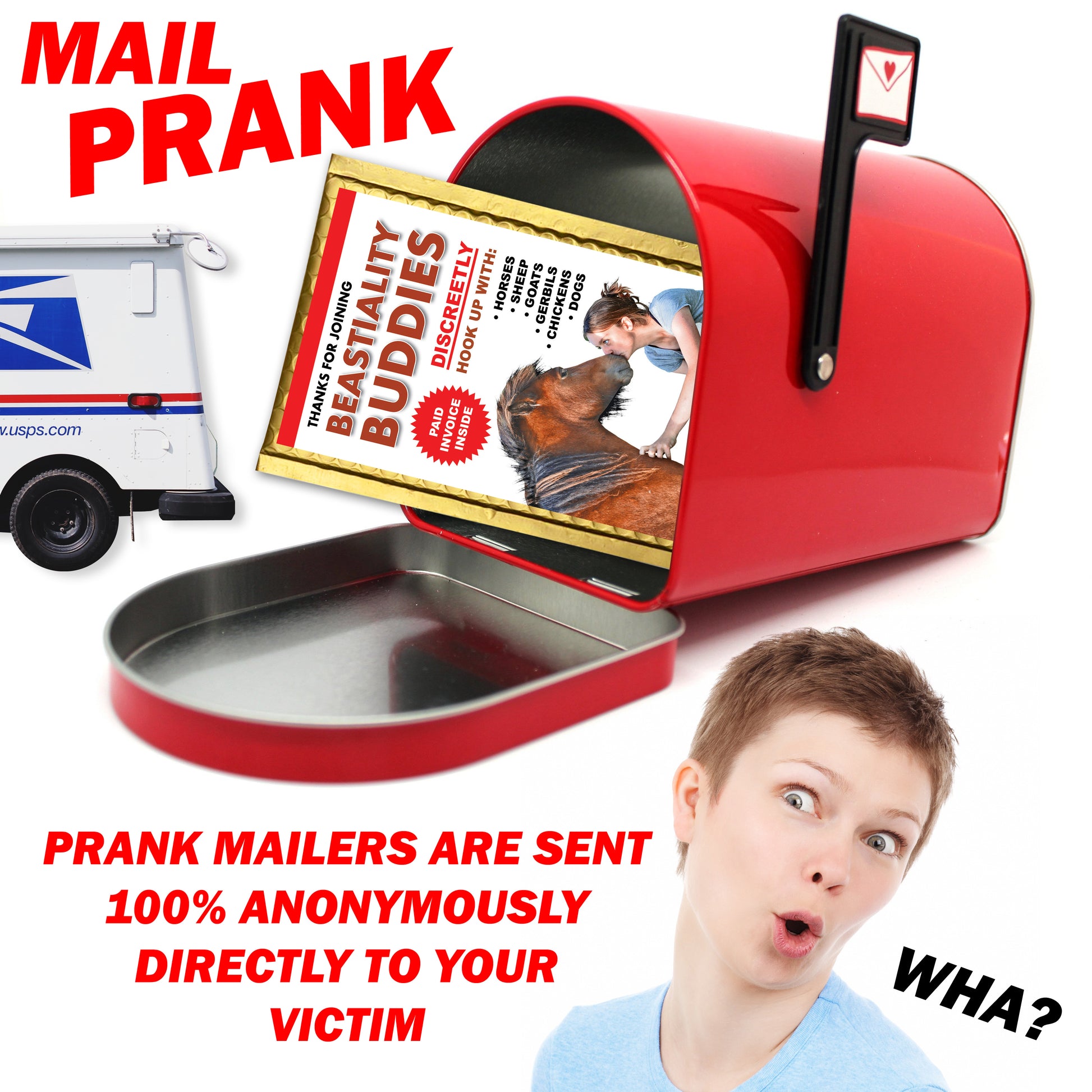 Beastiality Buddies Mail Prank Gag
