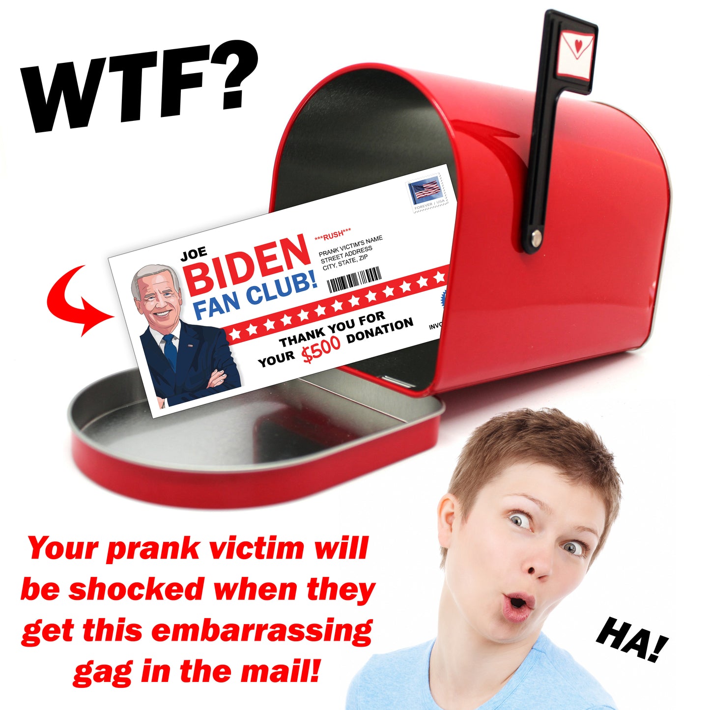 Prank Mail Joe Biden Fan Club Fake Donation Letter