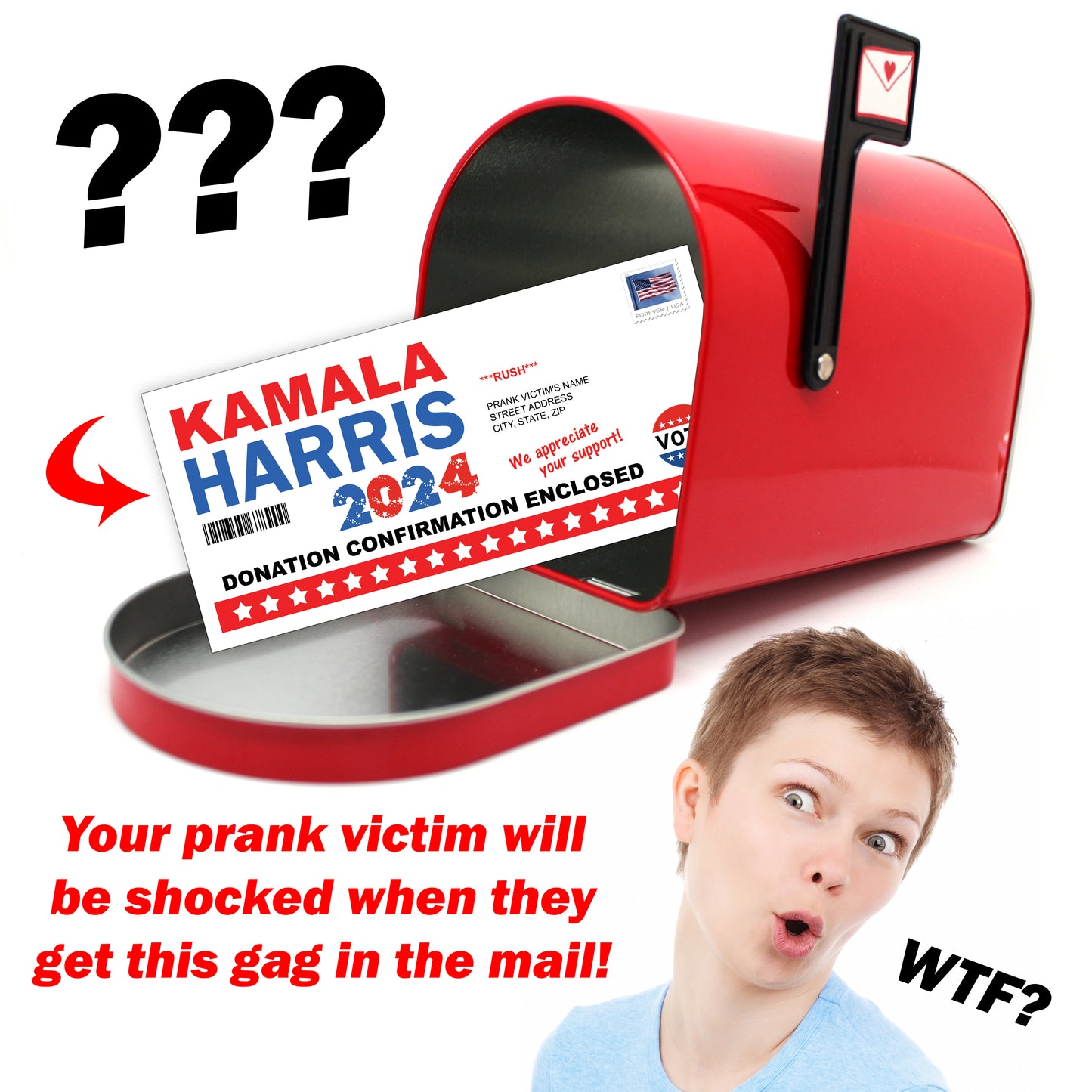 Prank - Kamala Harris 2024 Donation Mail Revenge Joke