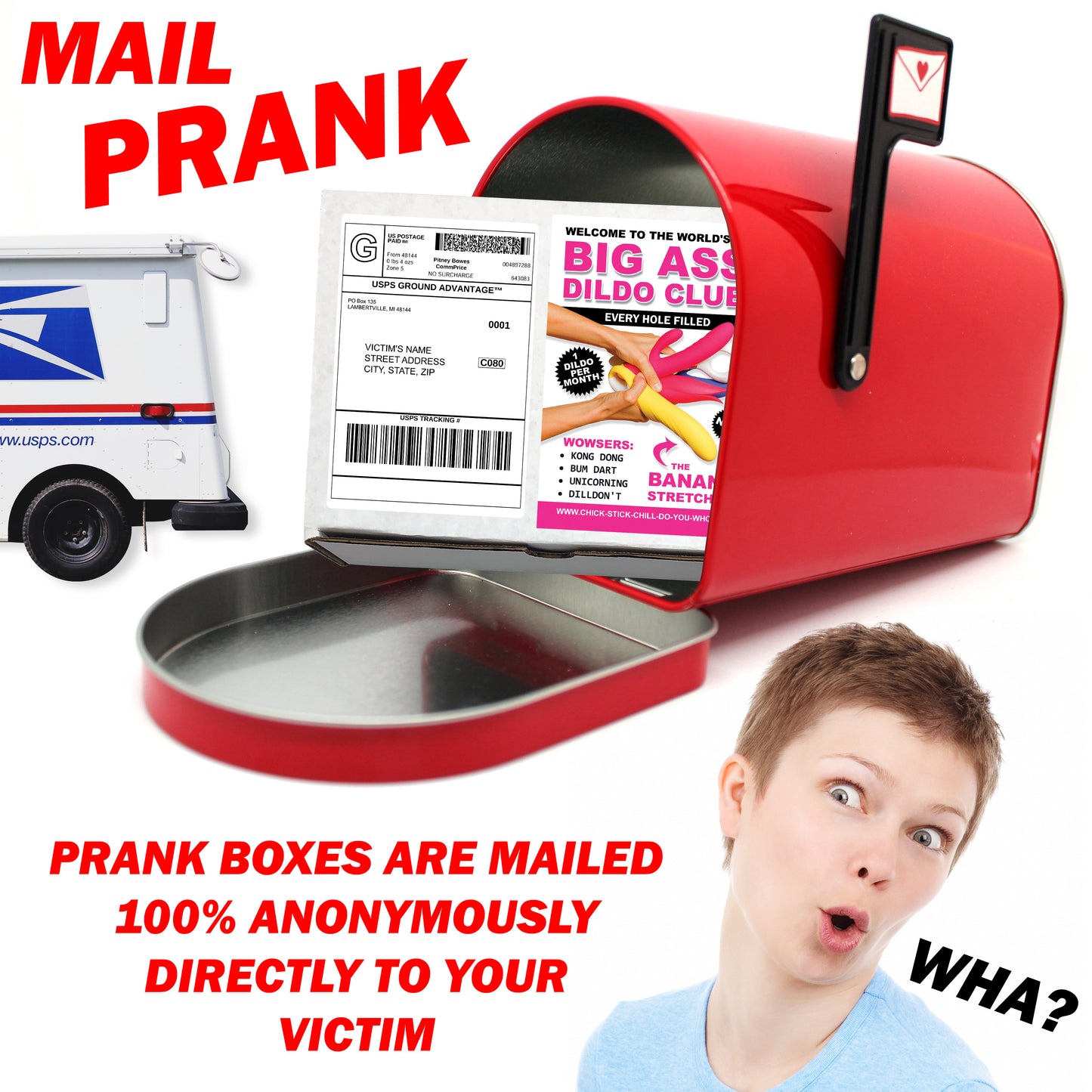 Big Ass Dildo Club Prank Mailer Gag Gift