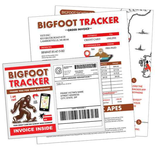 Bigfoot Tracker Prank Mailer Gag