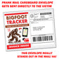 Bigfoot Tracker Fake Document Prank Mail