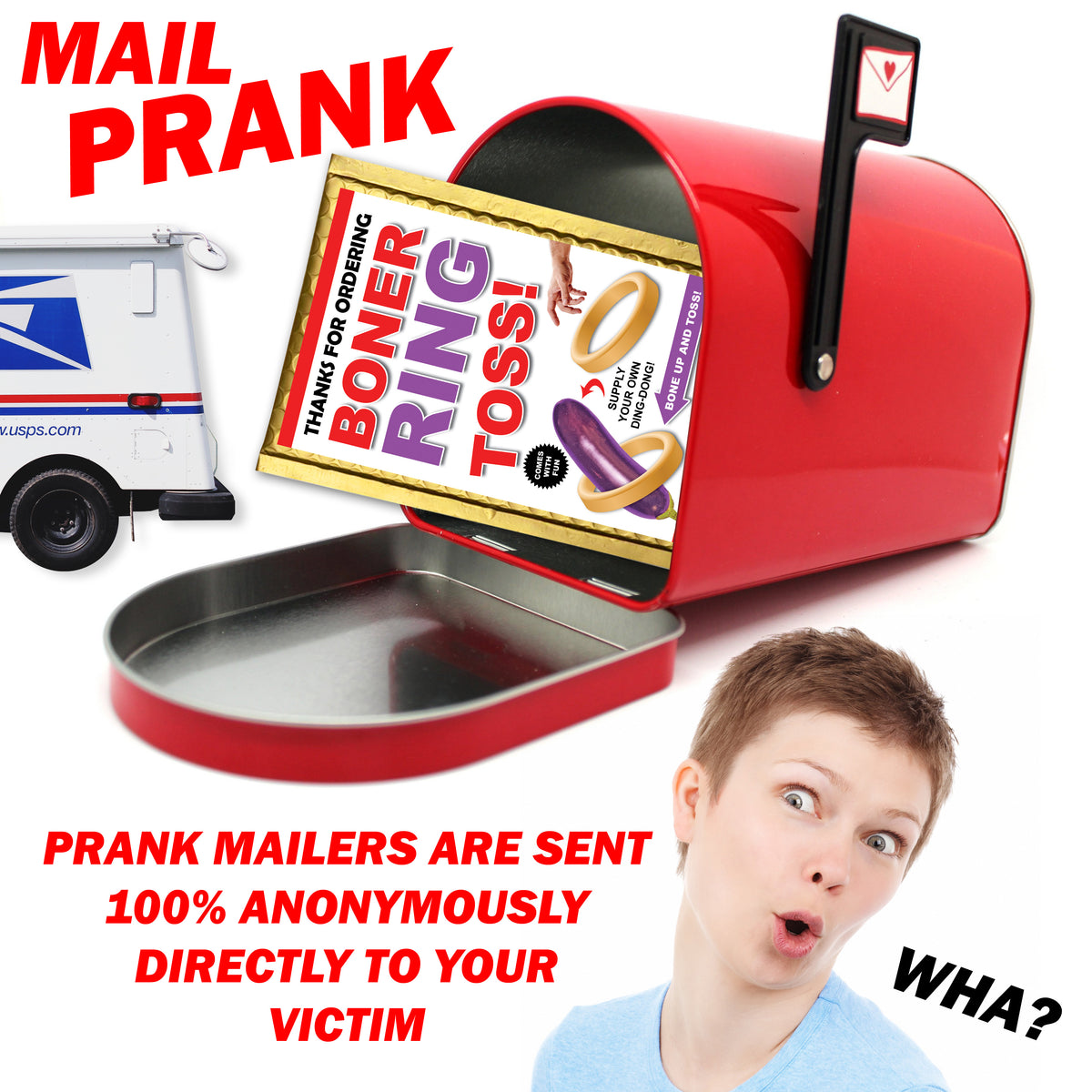 Boner Ring Toss Prank Bubble Mailer
