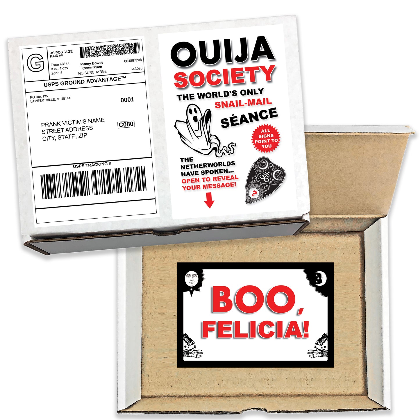 Ouija Boo Felicia Surprise Funny Prank Mail