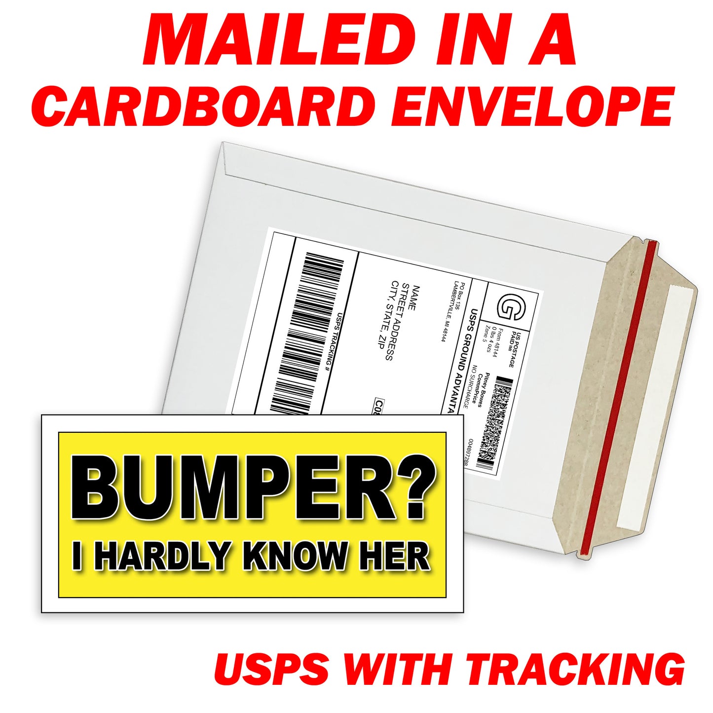 Bumper? I Hardly Know Her - Quantity 1 Removable Bumper Sticker