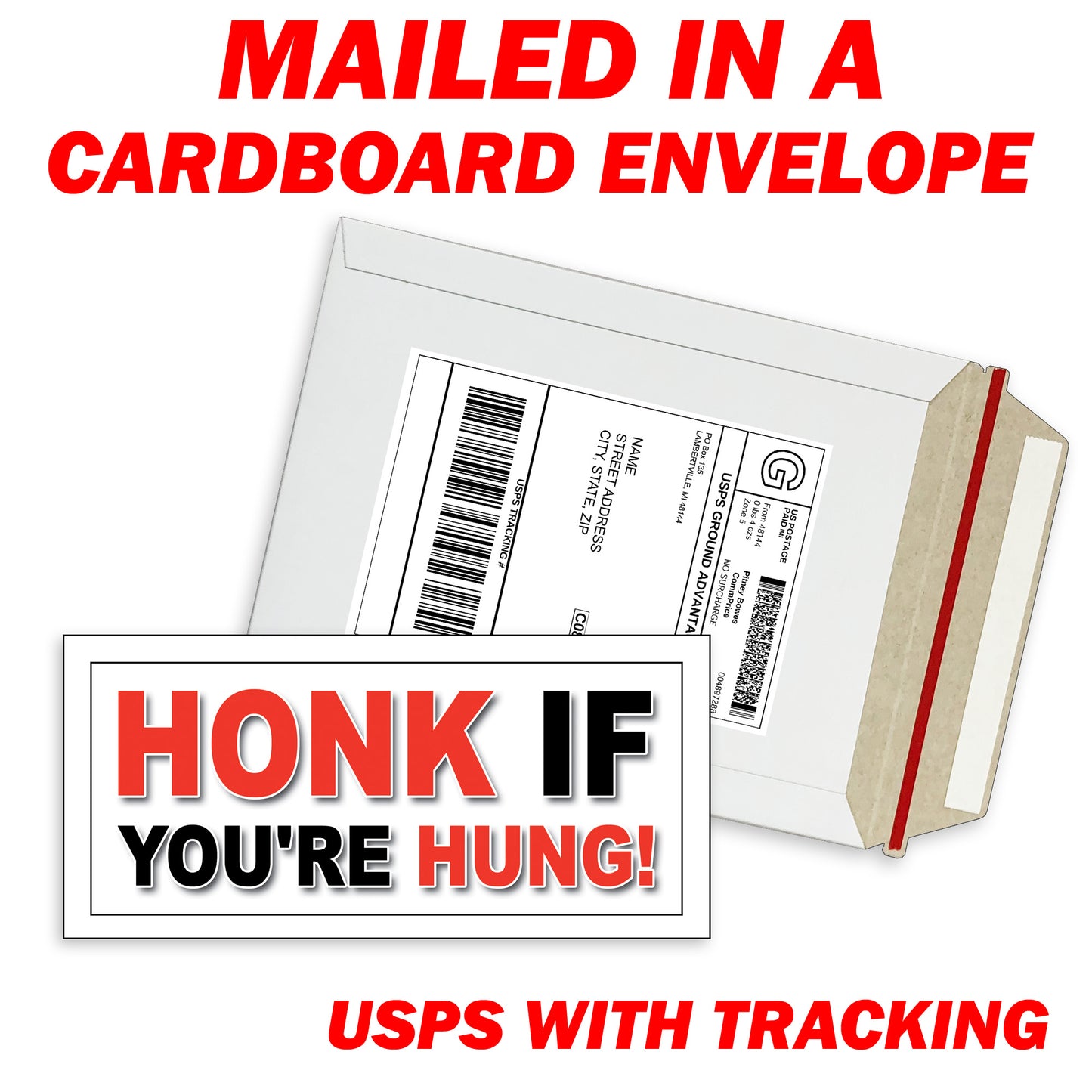 Honk If You're Hung - Quantity 1 Removable Bumper Sticker