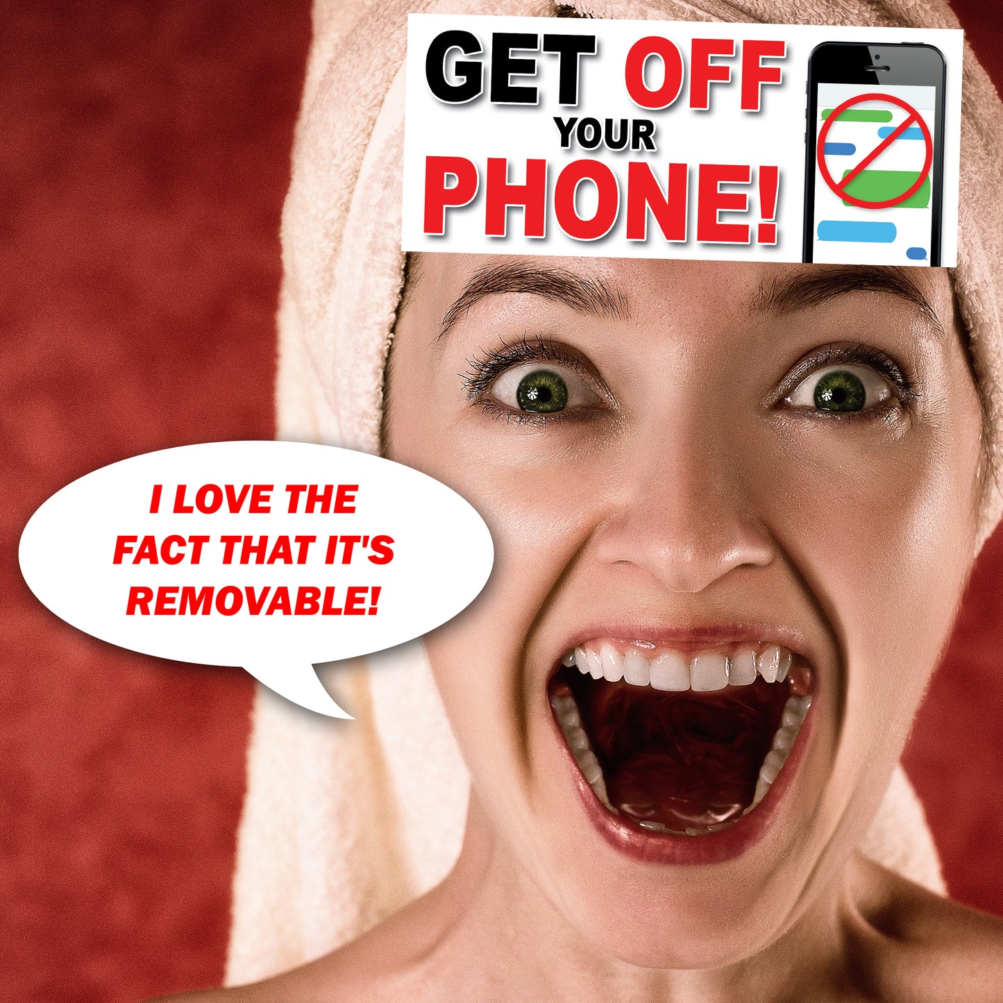 Get Off Your Phone - Quantity 1 Removable Bumper Sticker