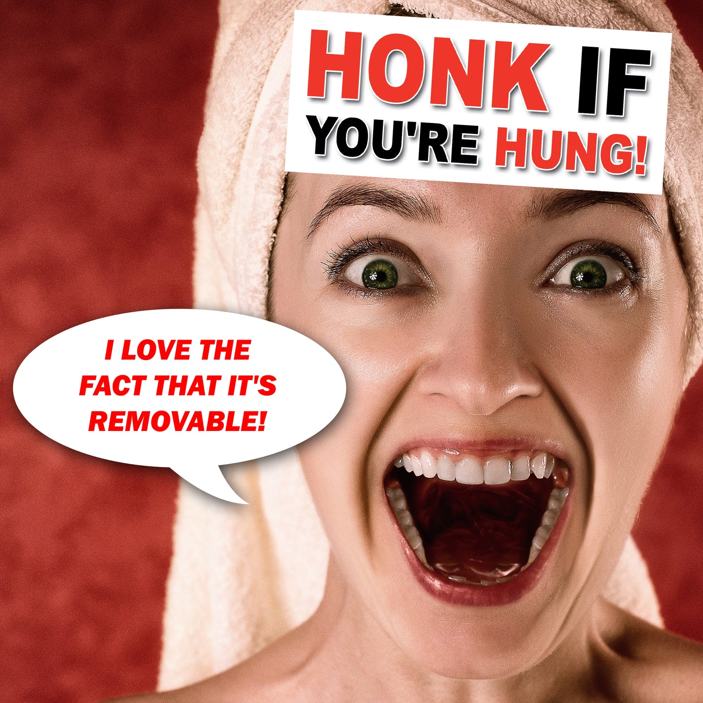 Honk If You're Hung - Quantity 1 Removable Bumper Sticker