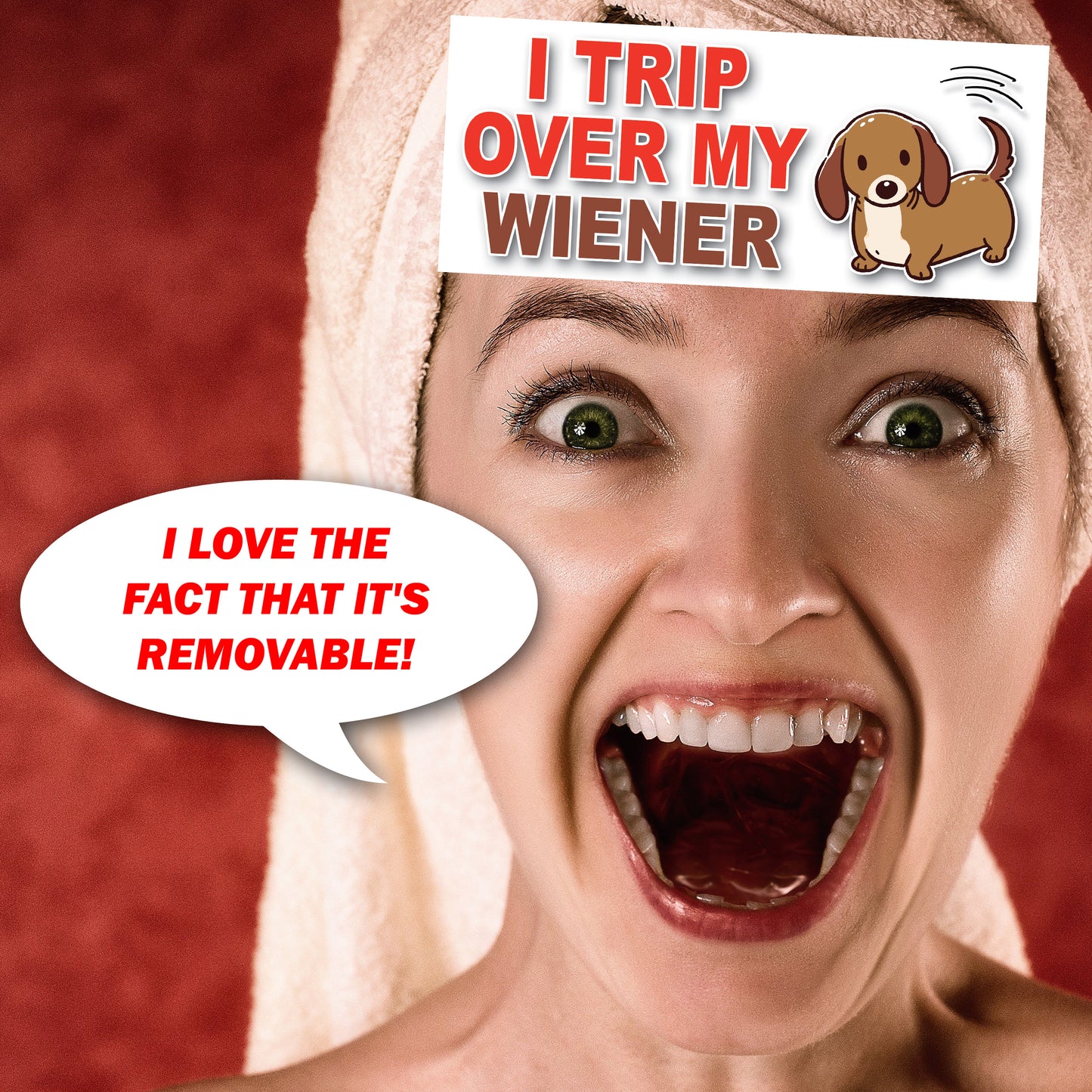 I Trip Over My Wiener - Quantity 1 Removable Bumper Sticker