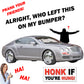 Honk If You're Hung - Quantity 1 Removable Bumper Sticker
