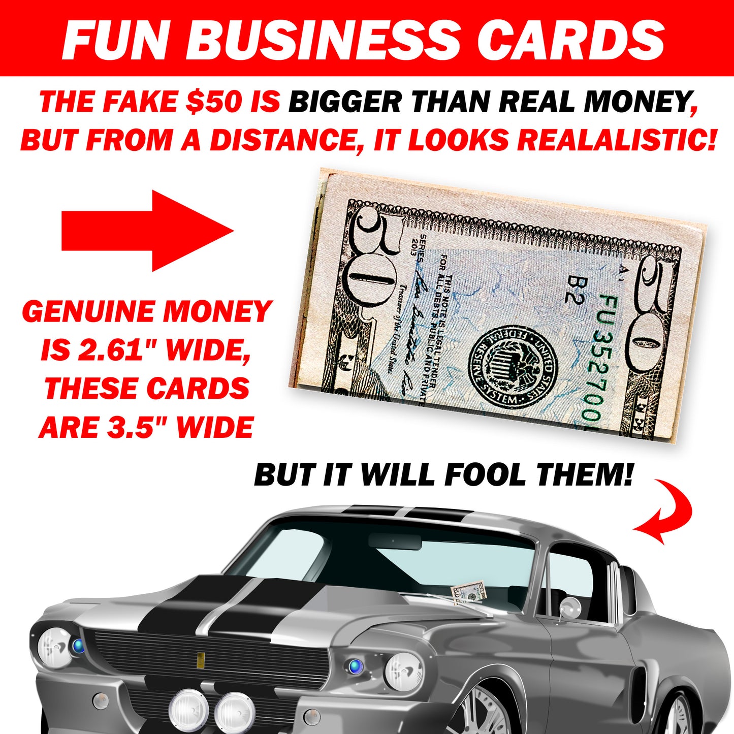 $50 Bad Parking Prank Cards Older Version 50 Pack
