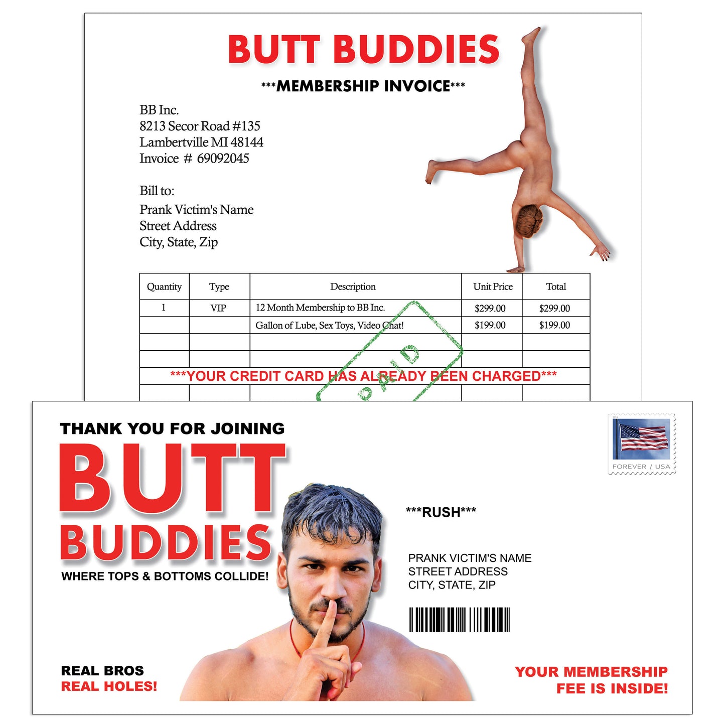 Butt Buddies Prank Letter Gag Mail
