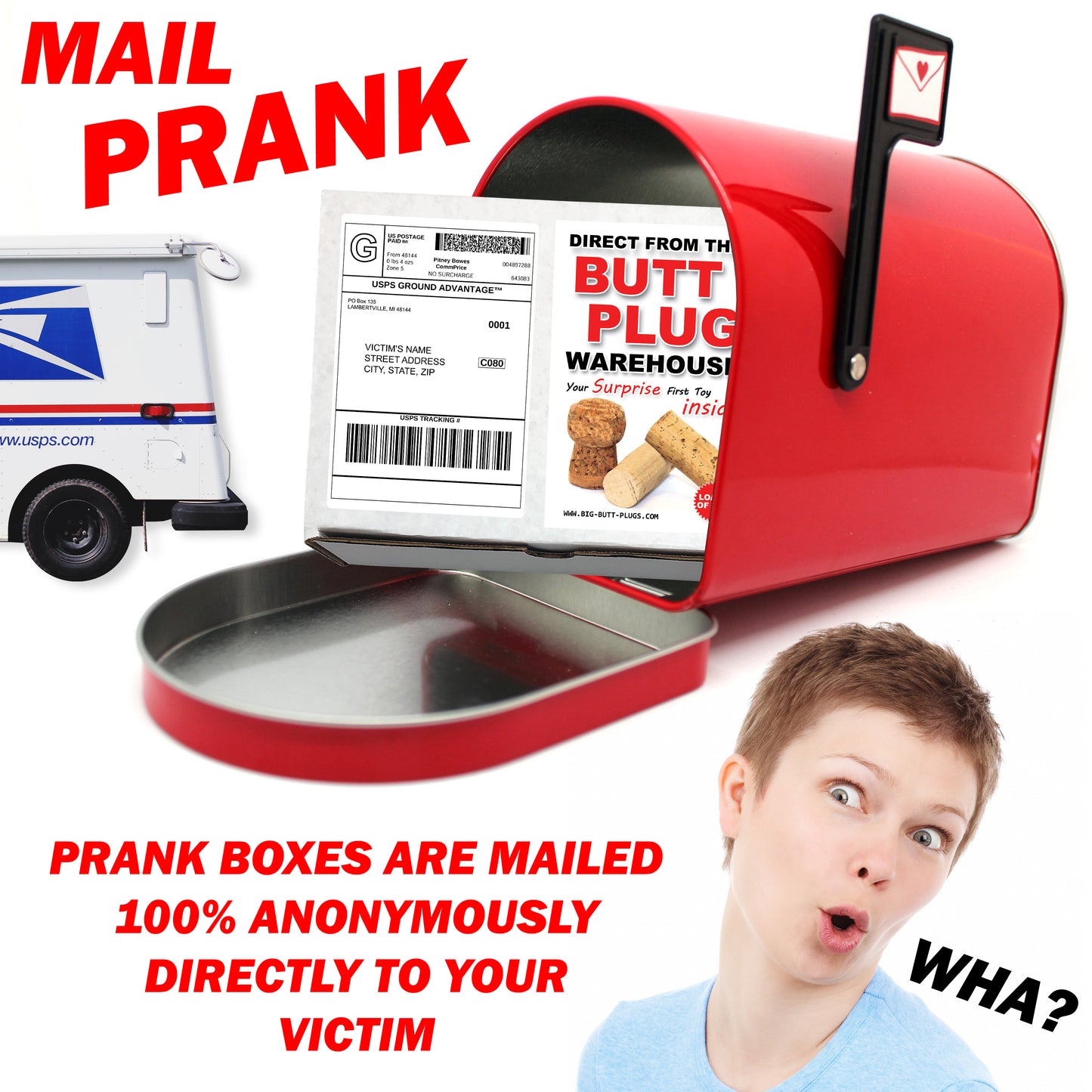 Butt Plug Warehouse Prank Mailer Gag Gift