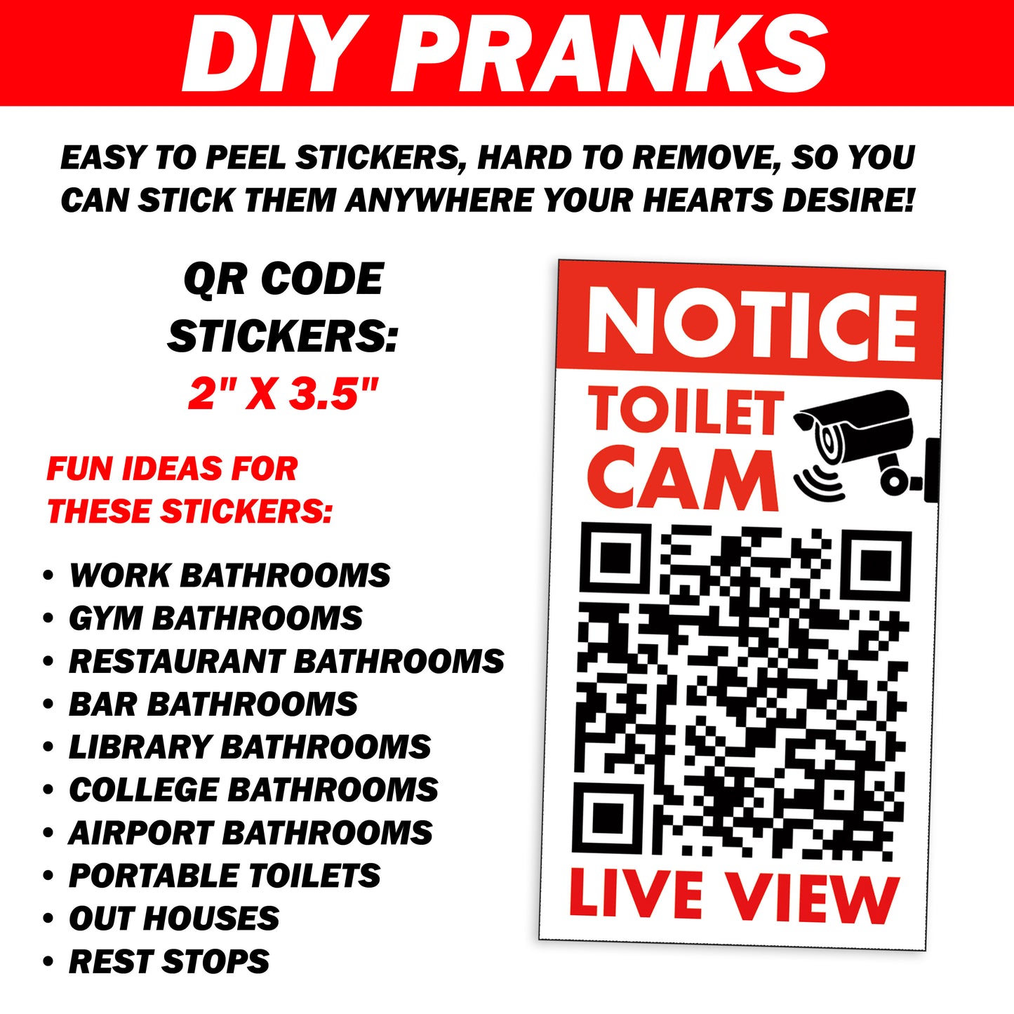 Woman Moaning Bathroom Toilet QR Code Prank Stickers!