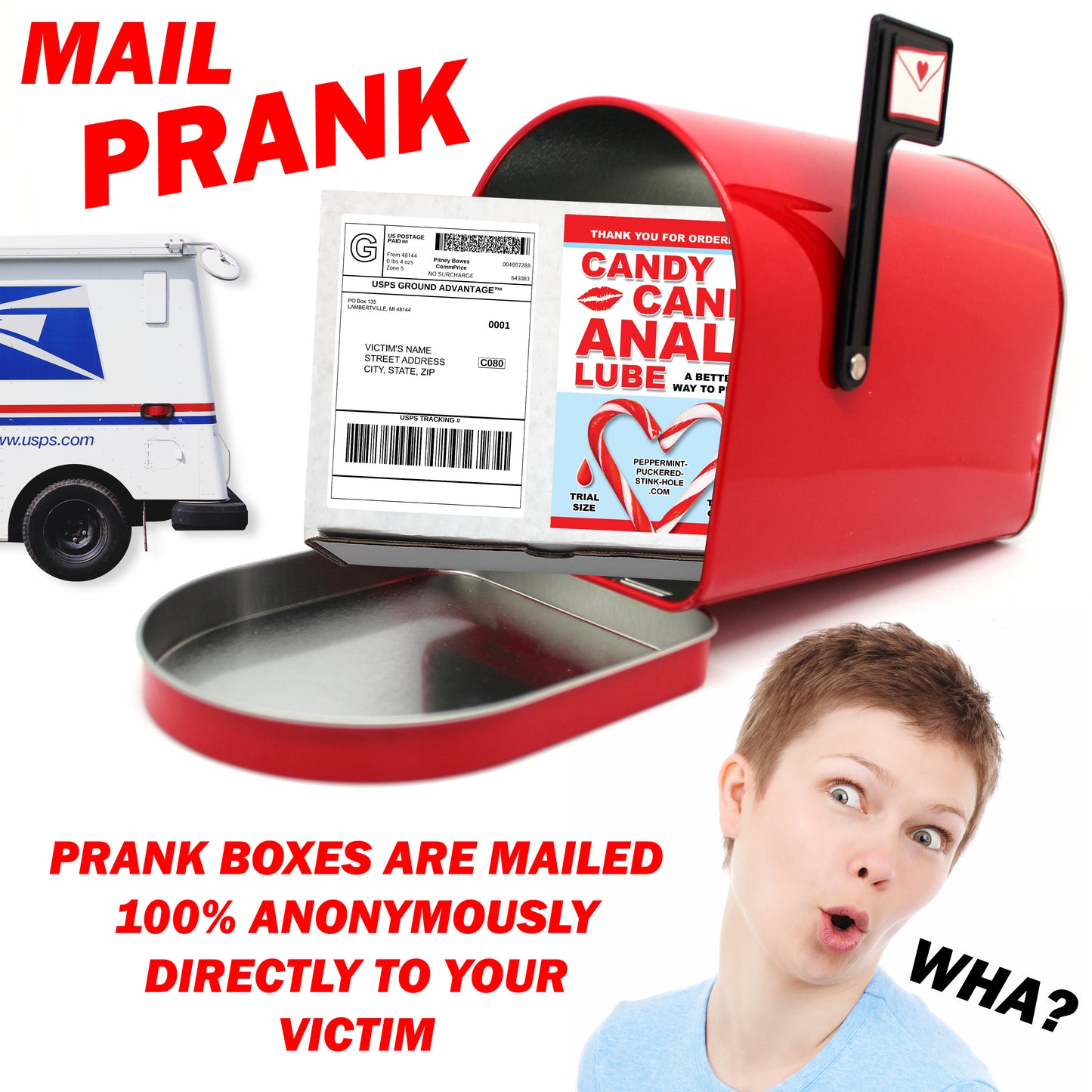 Candy Cane Anal Lube Holiday Prank Mail