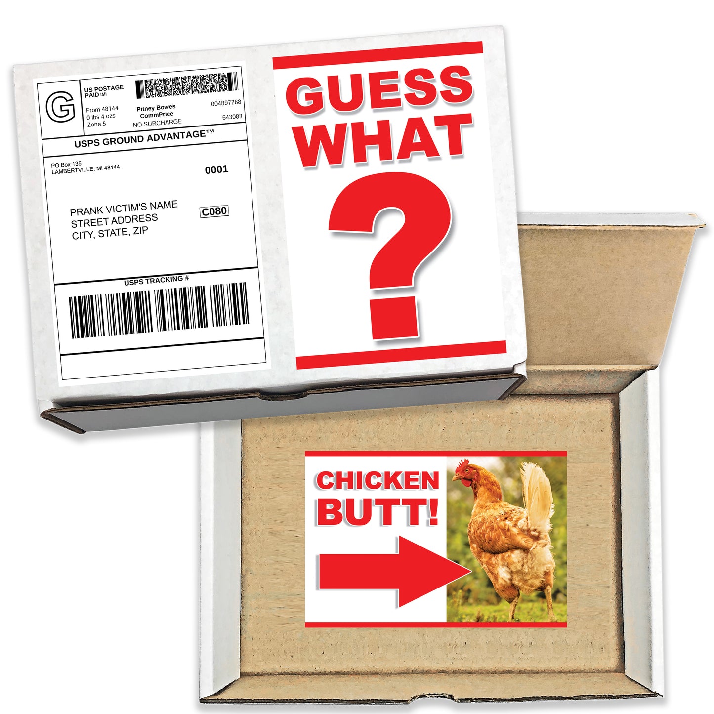 Guess What? Chicken Butt! Prank Mail