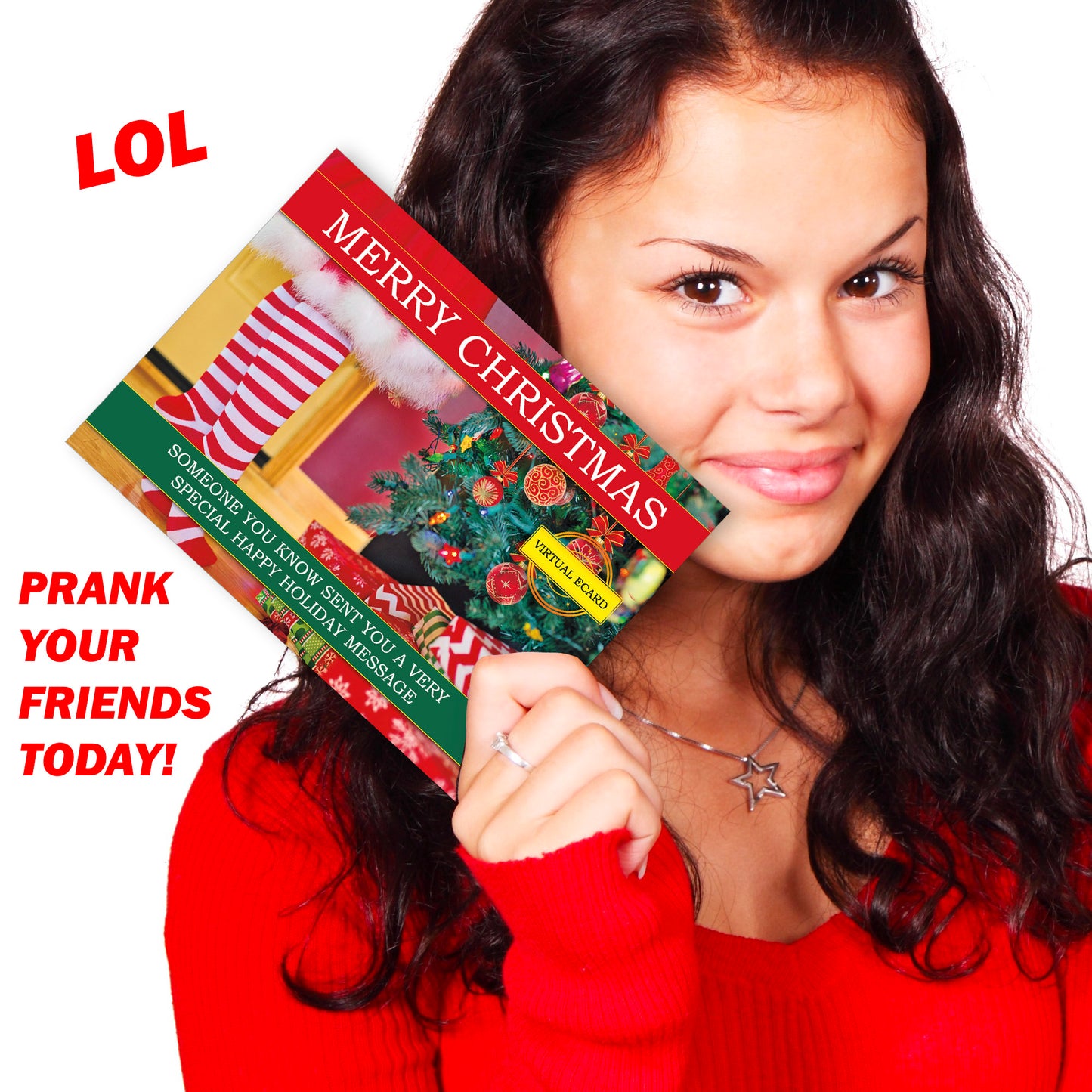 Merry Christmas Embarrassing Postcard Prank Mail