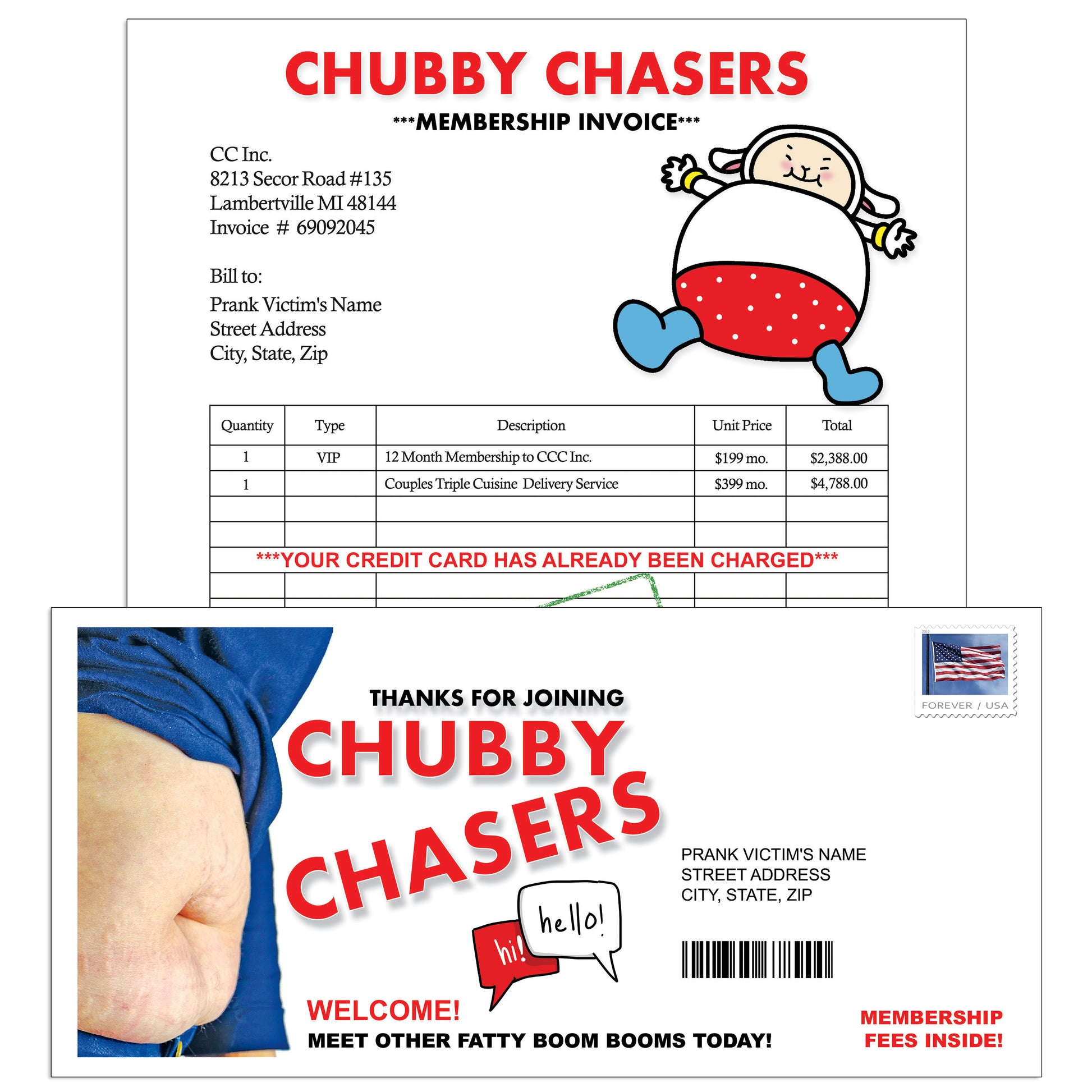 Chubby Chasers Prank Mail