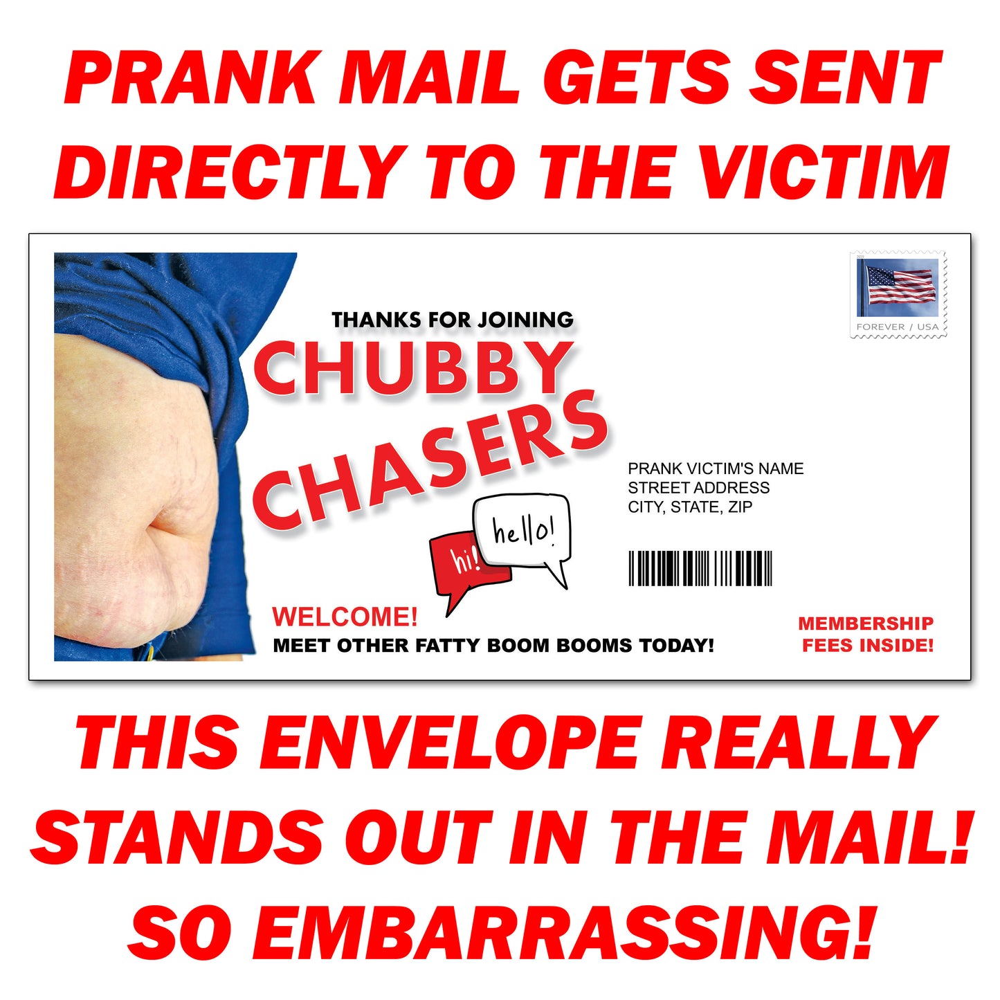 Chubby Chasers Anonymous Mail Prank Letter