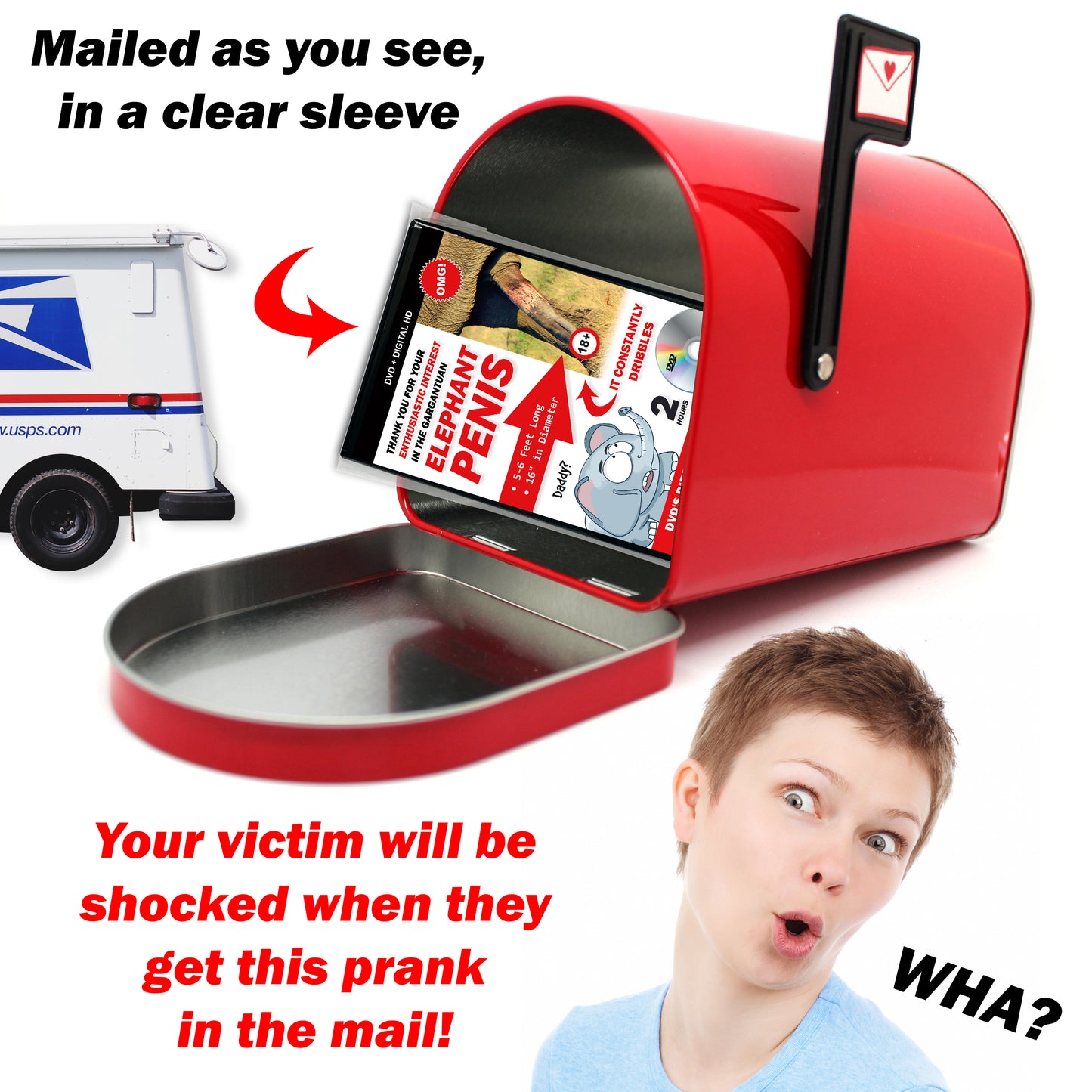Elephant Penis Fake DVD Prank Mail Joke Gift