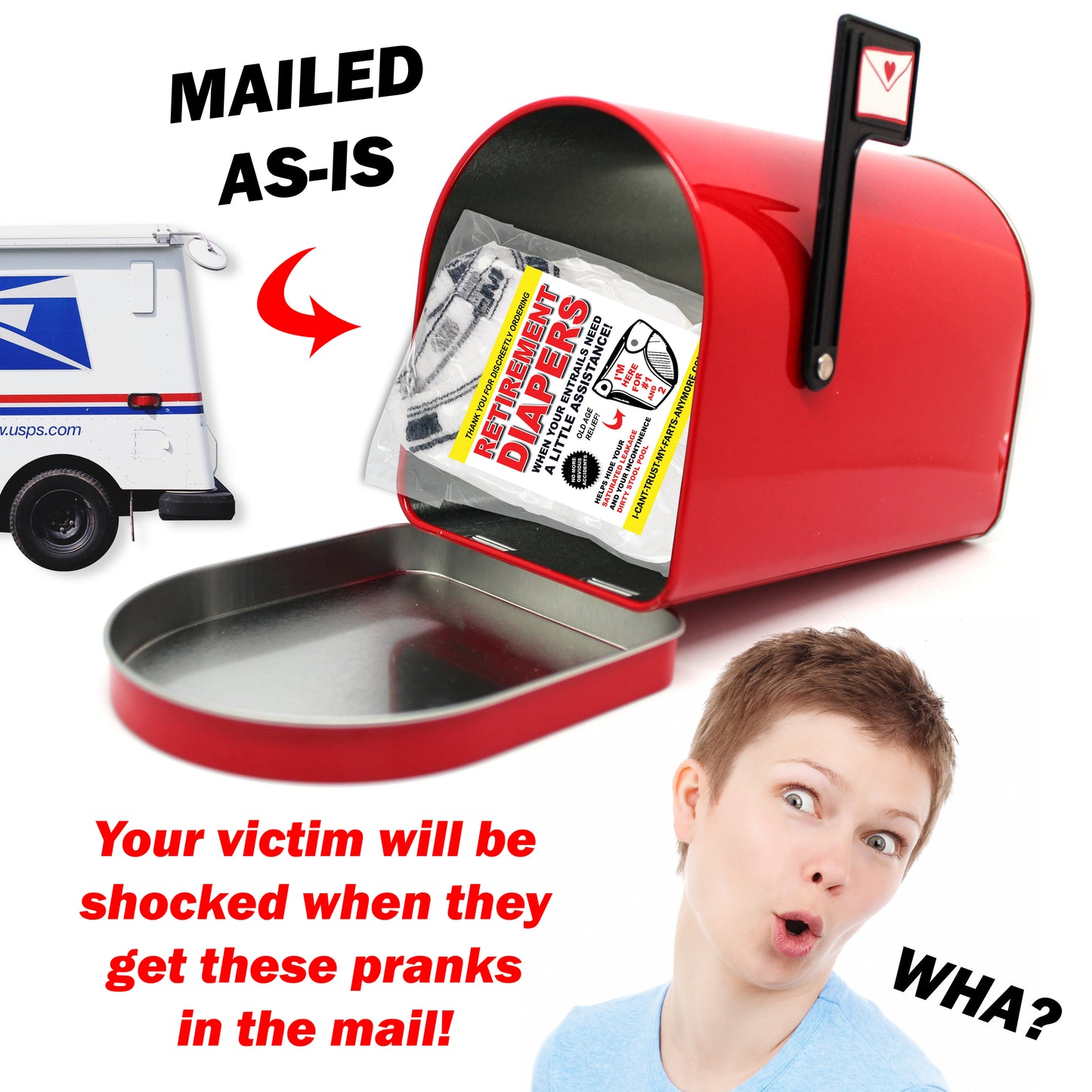 Retirement Diapers Prank Mail