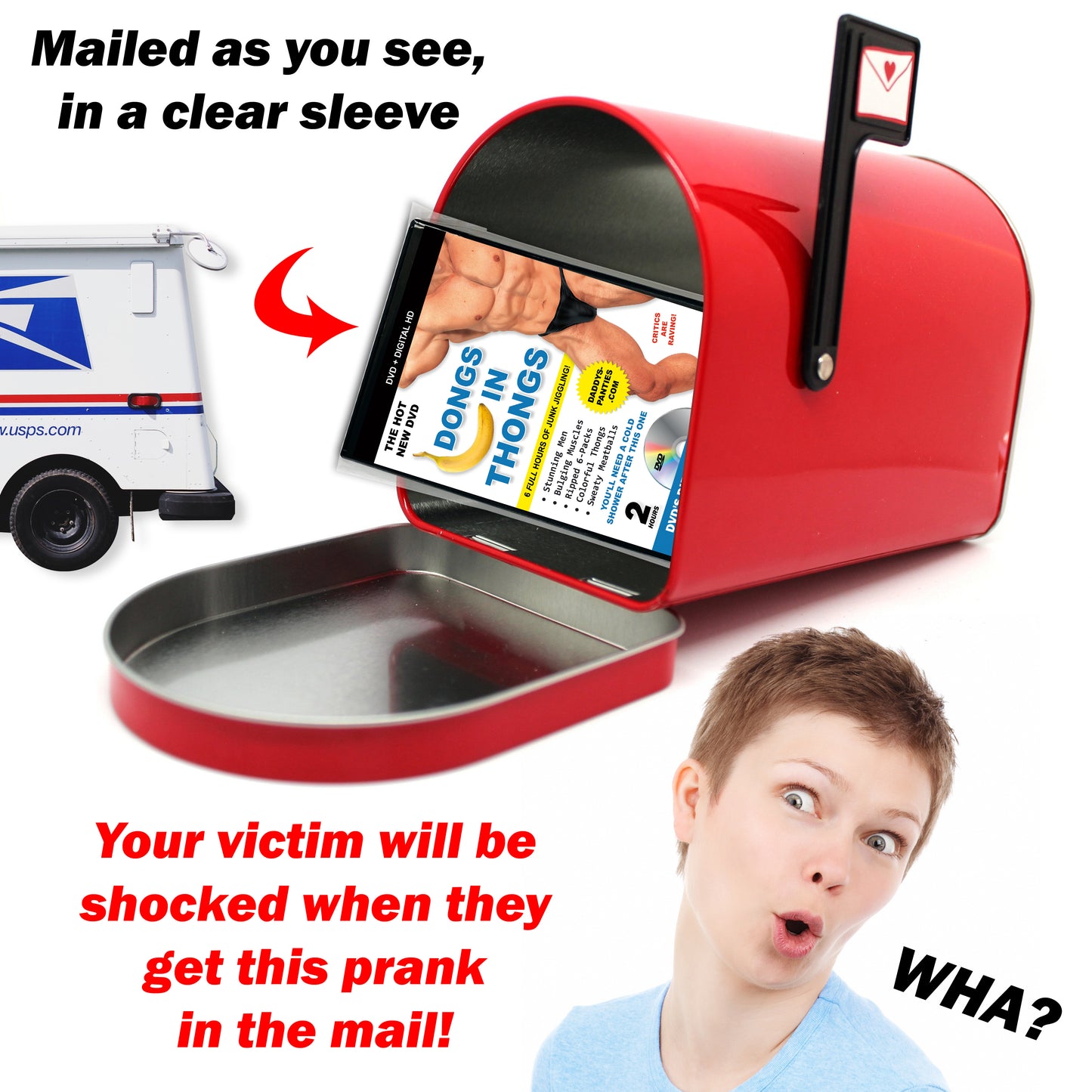 Dongs in Thongs Fake DVD Prank Mail Joke Gift