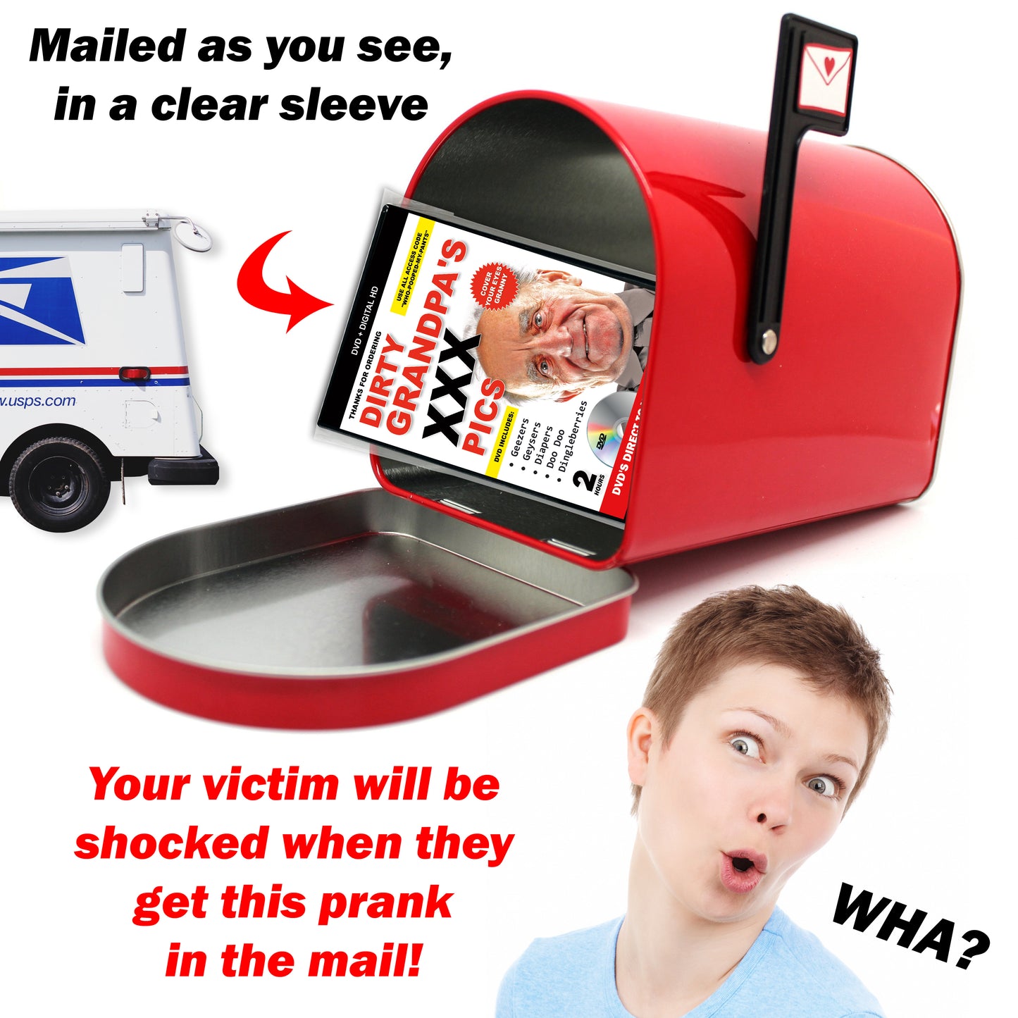 Dirty Grandpa's XXX Pics Fake DVD Prank Mail Joke Gift