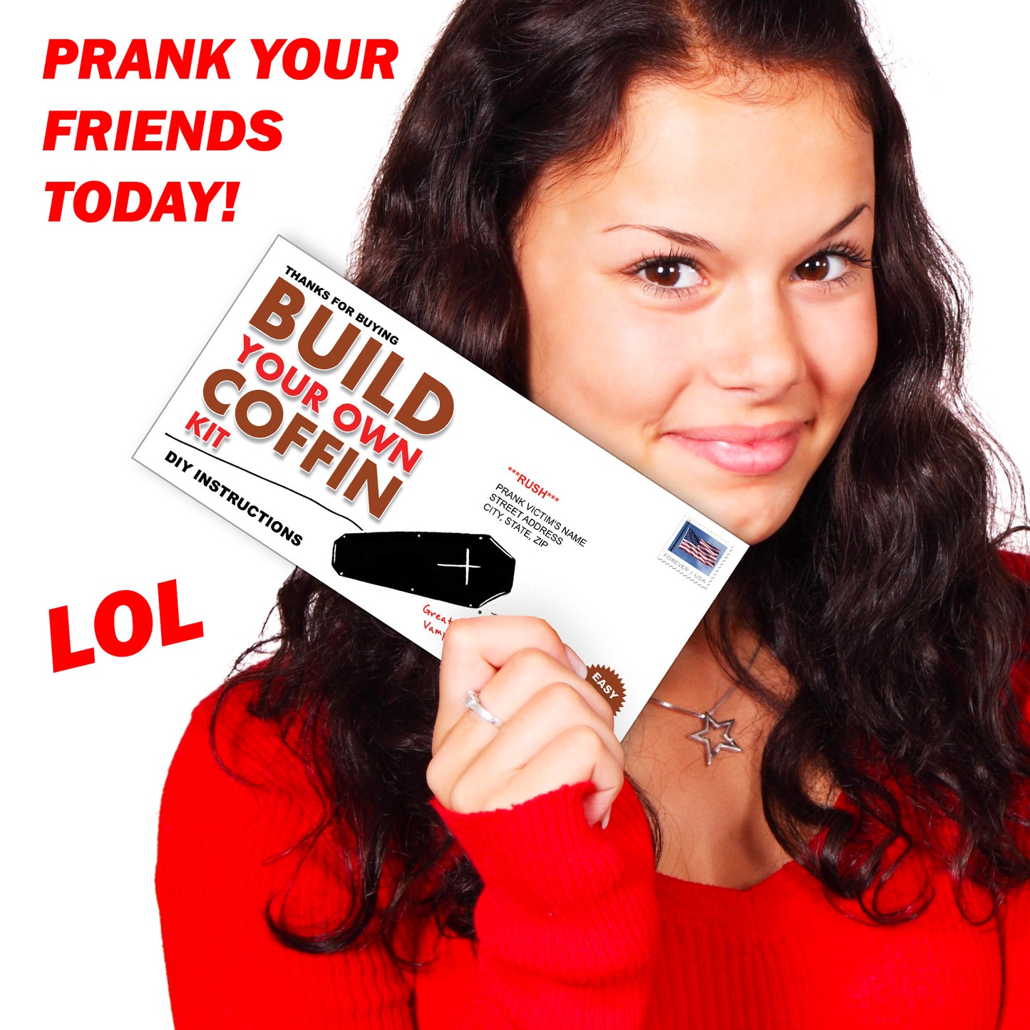 Build Your Own Coffin Kit Prank Mail Letter