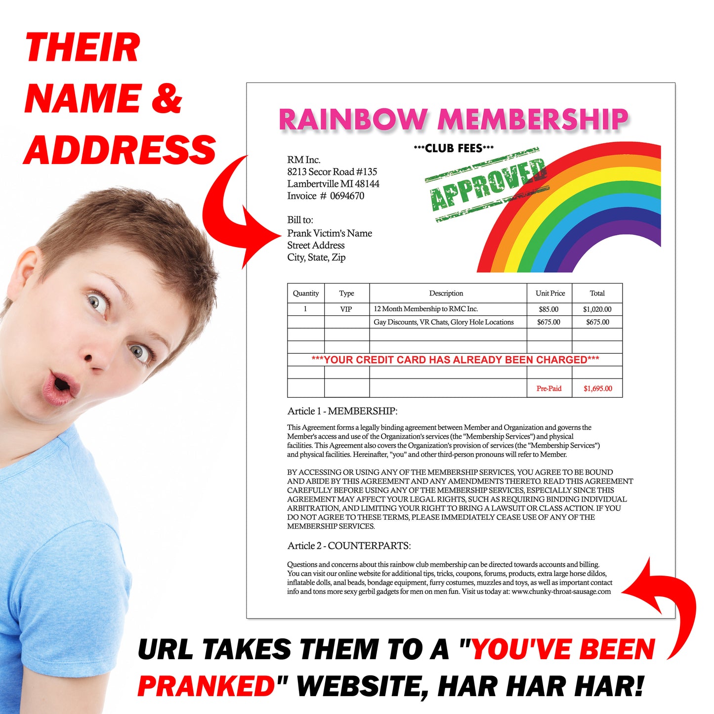 Coming Out Of The Closet Mail Prank Letter