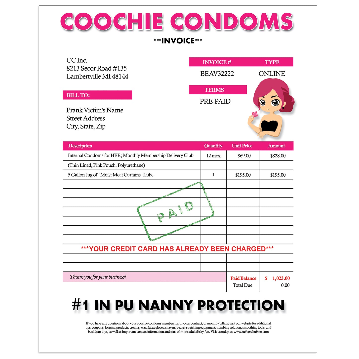 Prank Condoms For Her Mailer