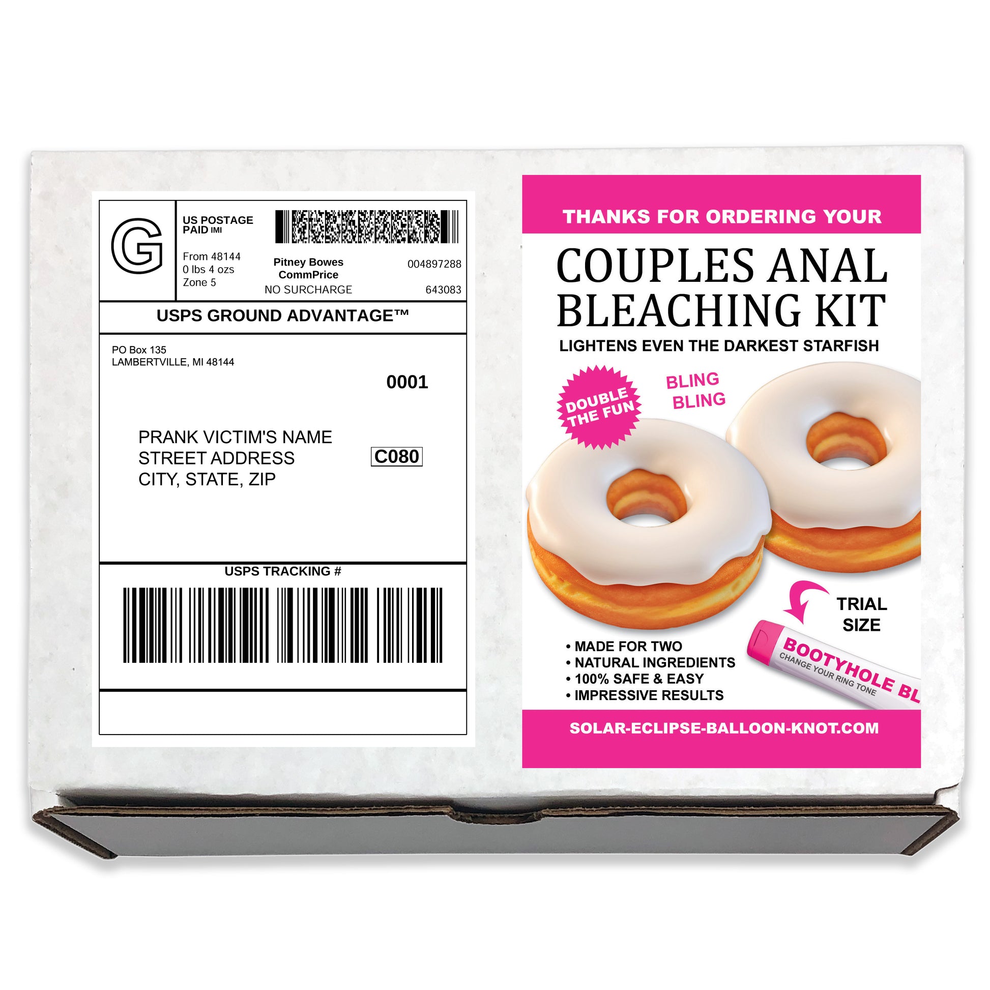 Couples Anal Bleaching Kit Prank Mail