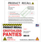 Crotchless Panty Product Recall  Prank Mail Letter