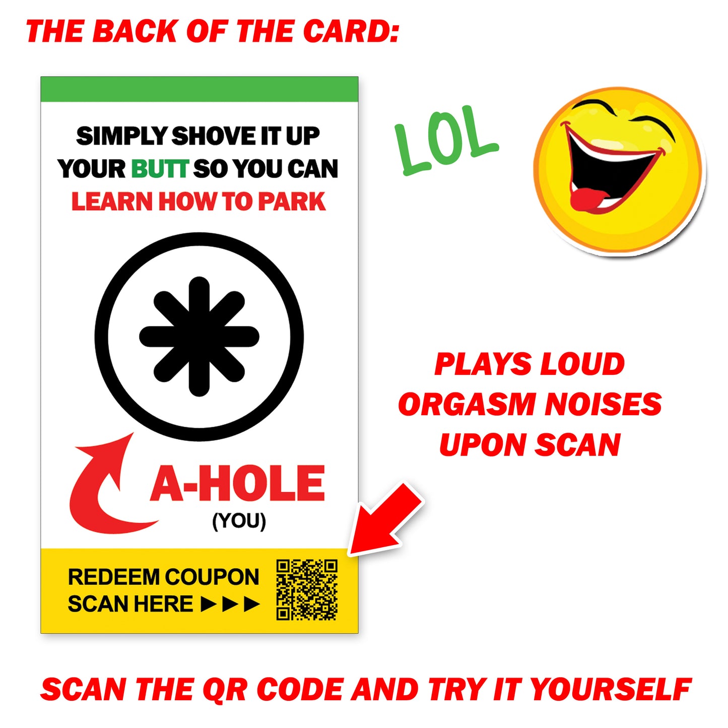 Cucumber A-Hole Bad Parking Cards, 50 Pack